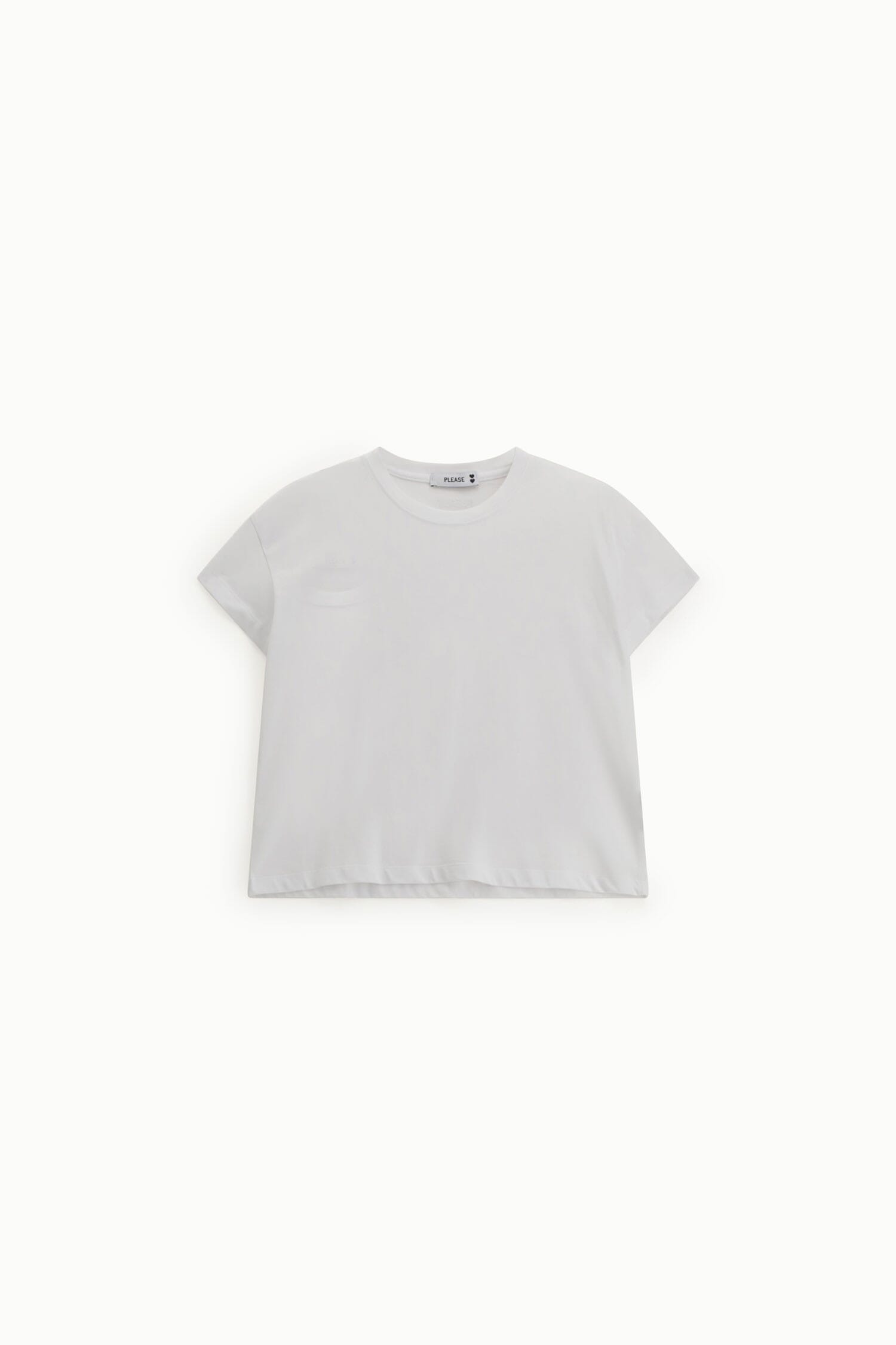 Cropped Regular-Fit Crew Neck T-Shirt Please