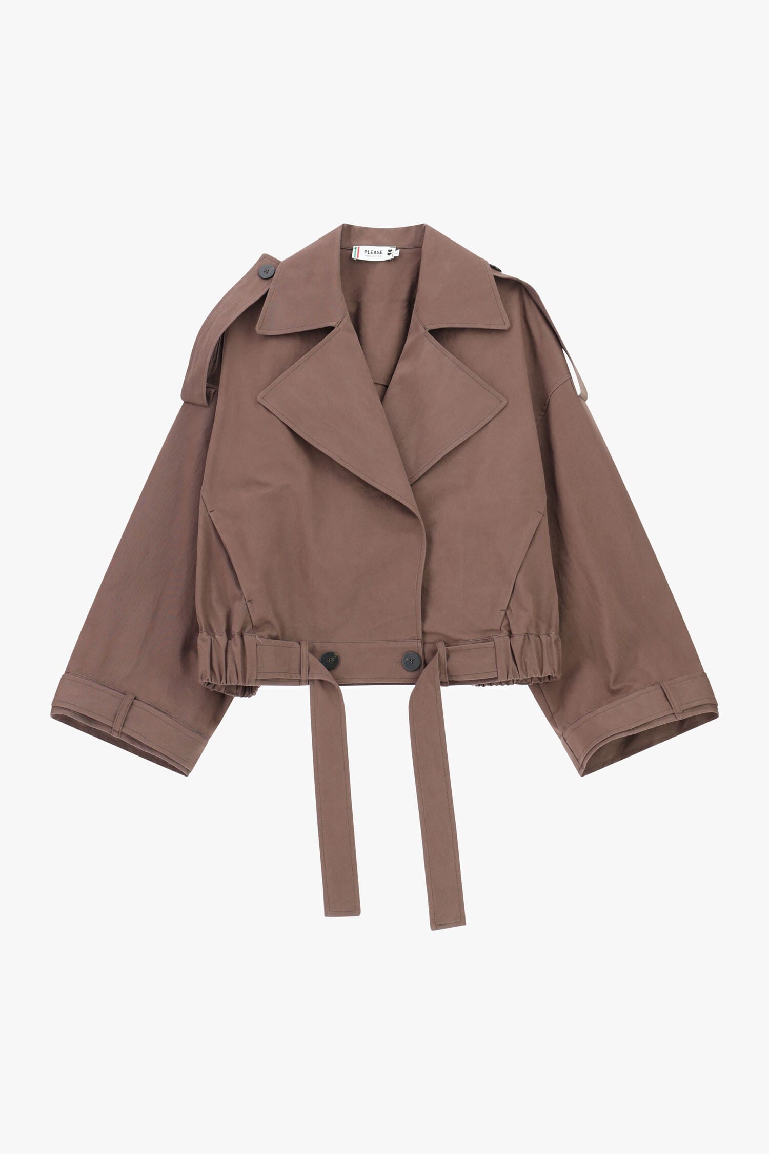 Short Double Breasted Parka With Belt Please