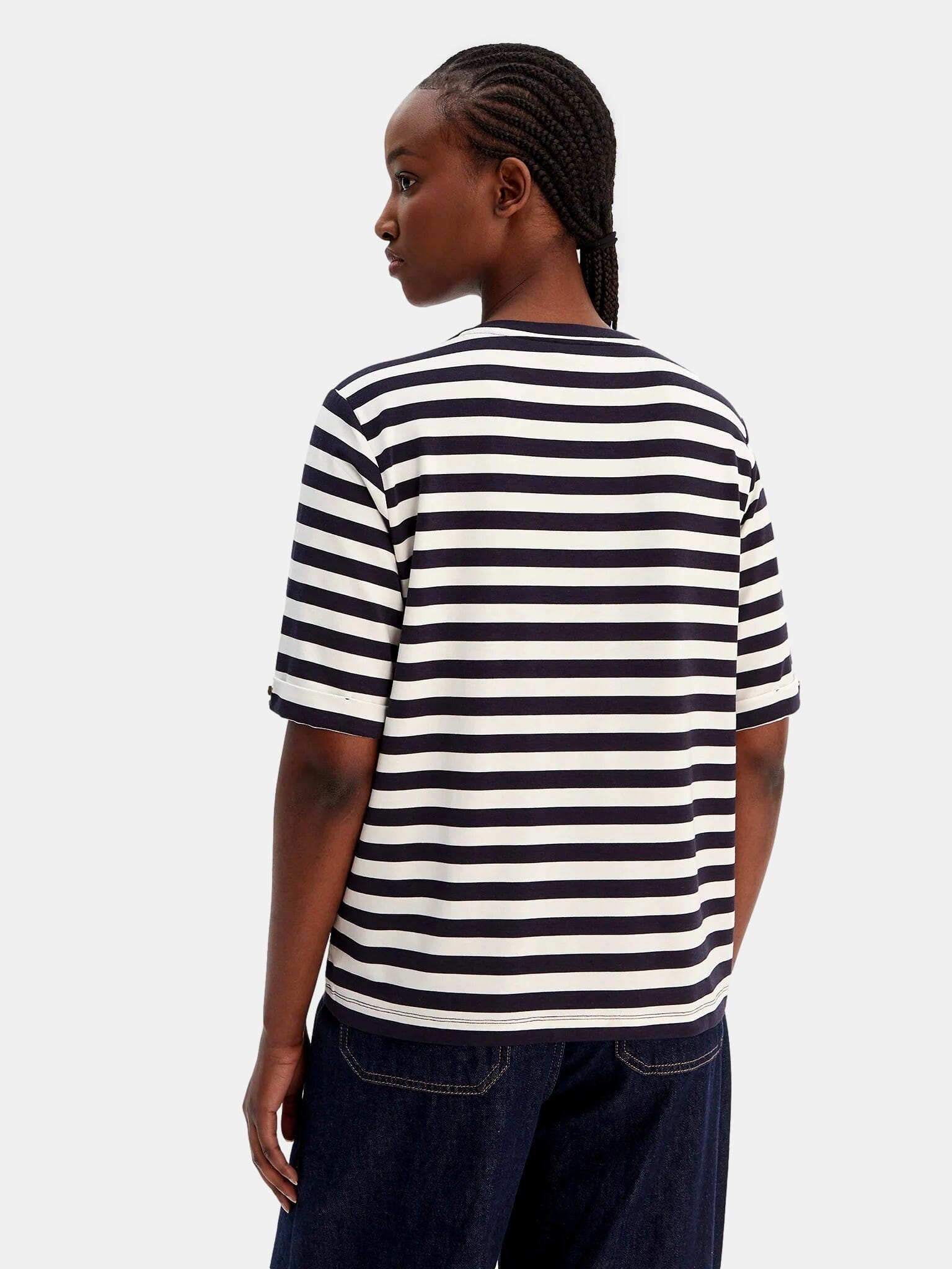 Liu Jo Jersey With Stripes And Rhinestones