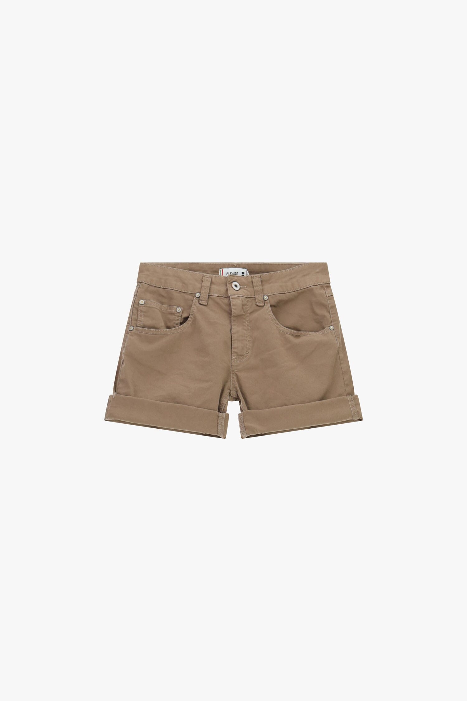 Short Monocolour Con Cinque Tasche E Orli Risvoltati Please