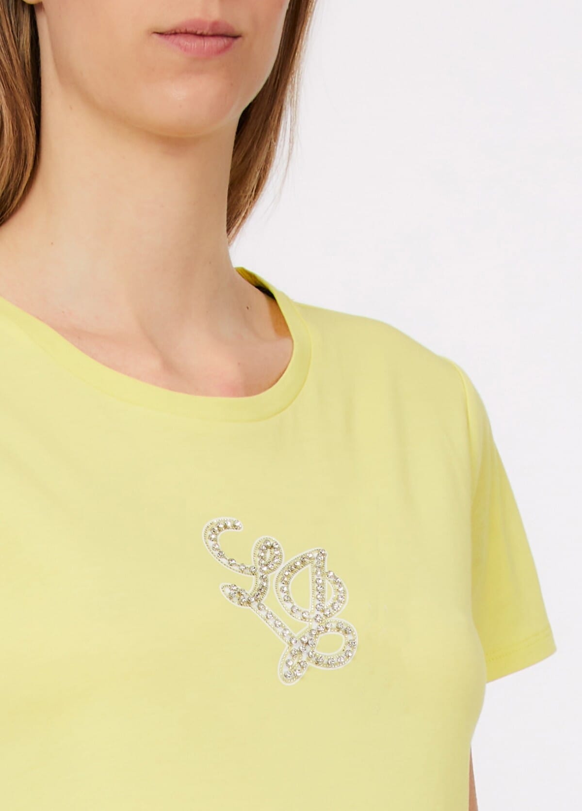 T-Shirt With Liu Jo Logo Letters With Precious Stones