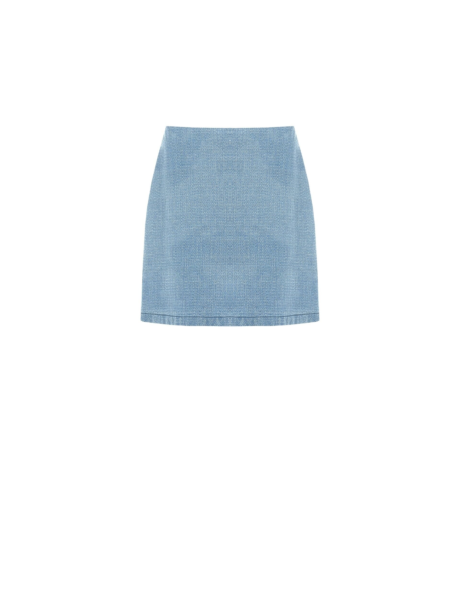 Denim A-line Miniskirt With Lurex Thread Glitter Effect Rinascimento