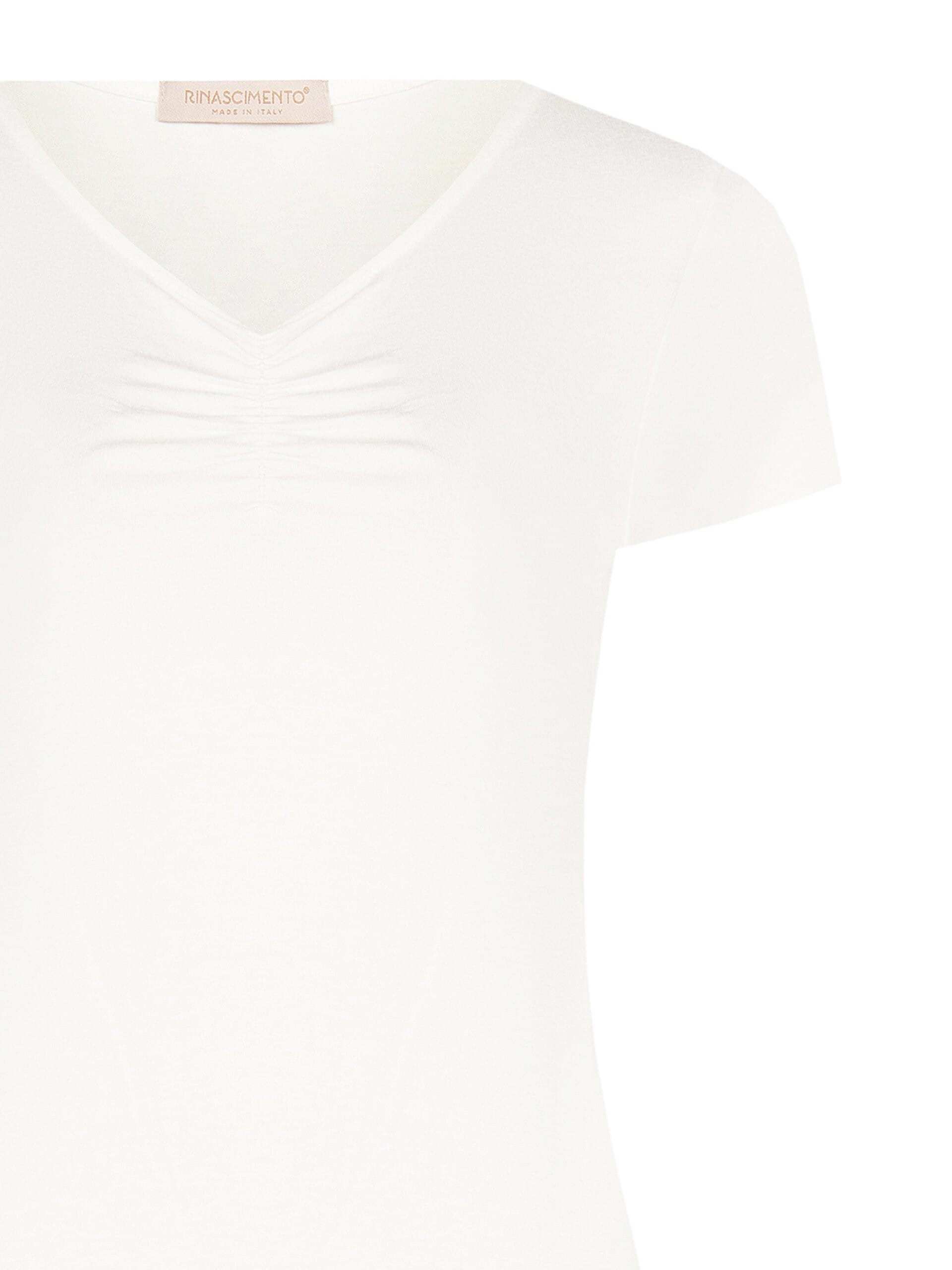 Slim Fit Viscose Blend T-Shirt with V-neck Rinascimento