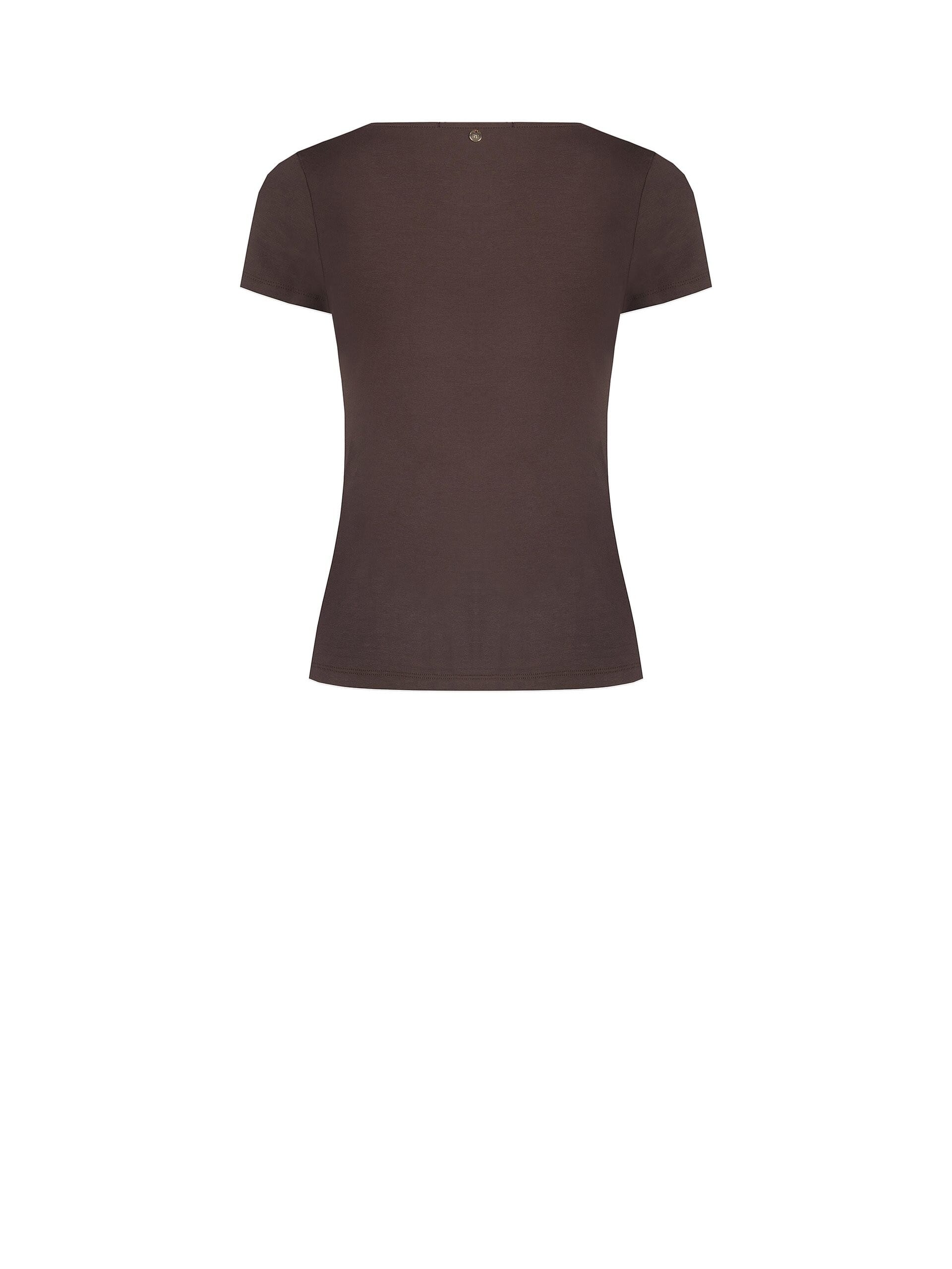 Slim Fit Viscose Blend T-Shirt with V-neck Rinascimento