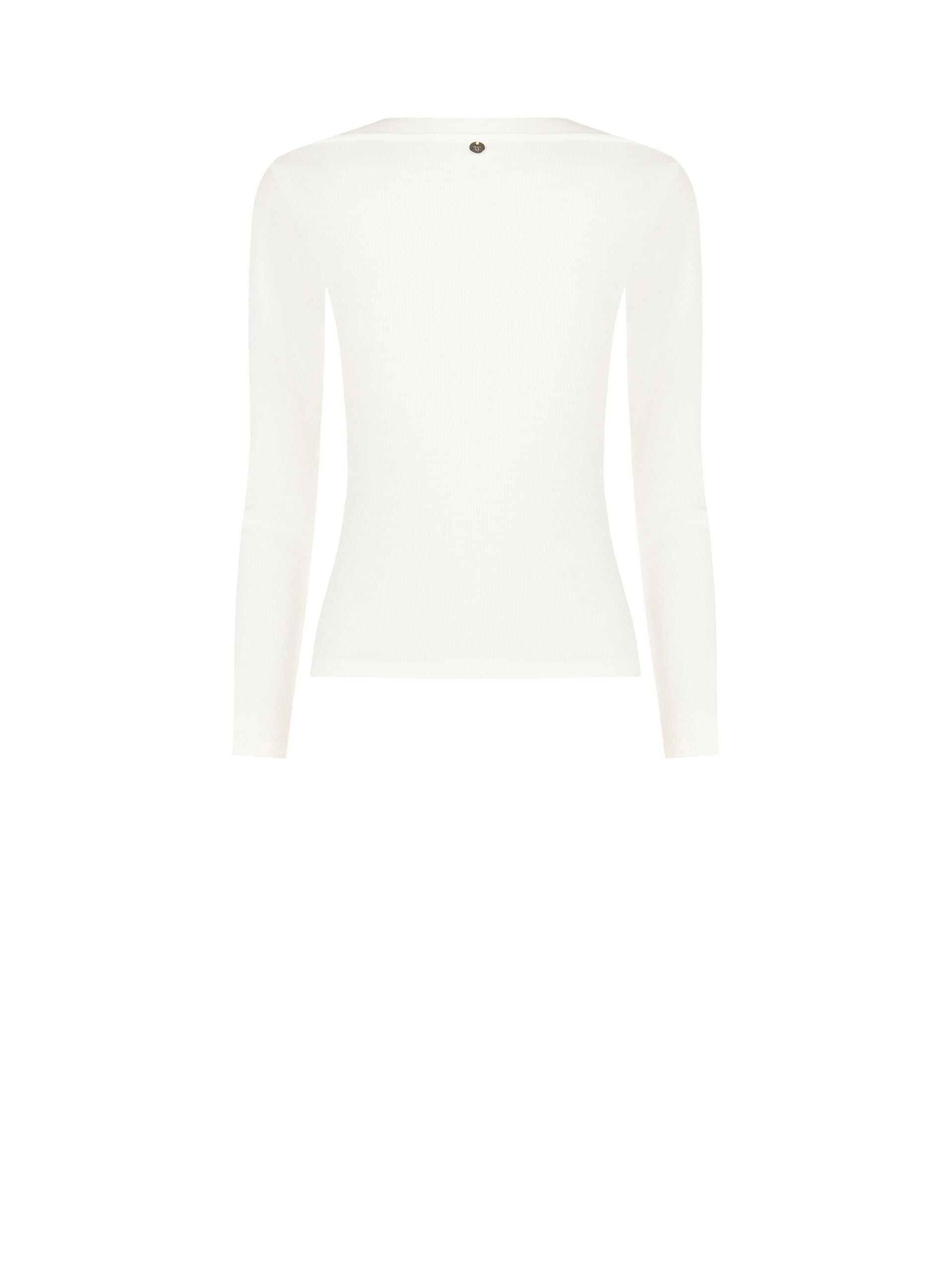 Slim Fit Cotton Blend Top With Asymmetrical Neckline Rinascimento