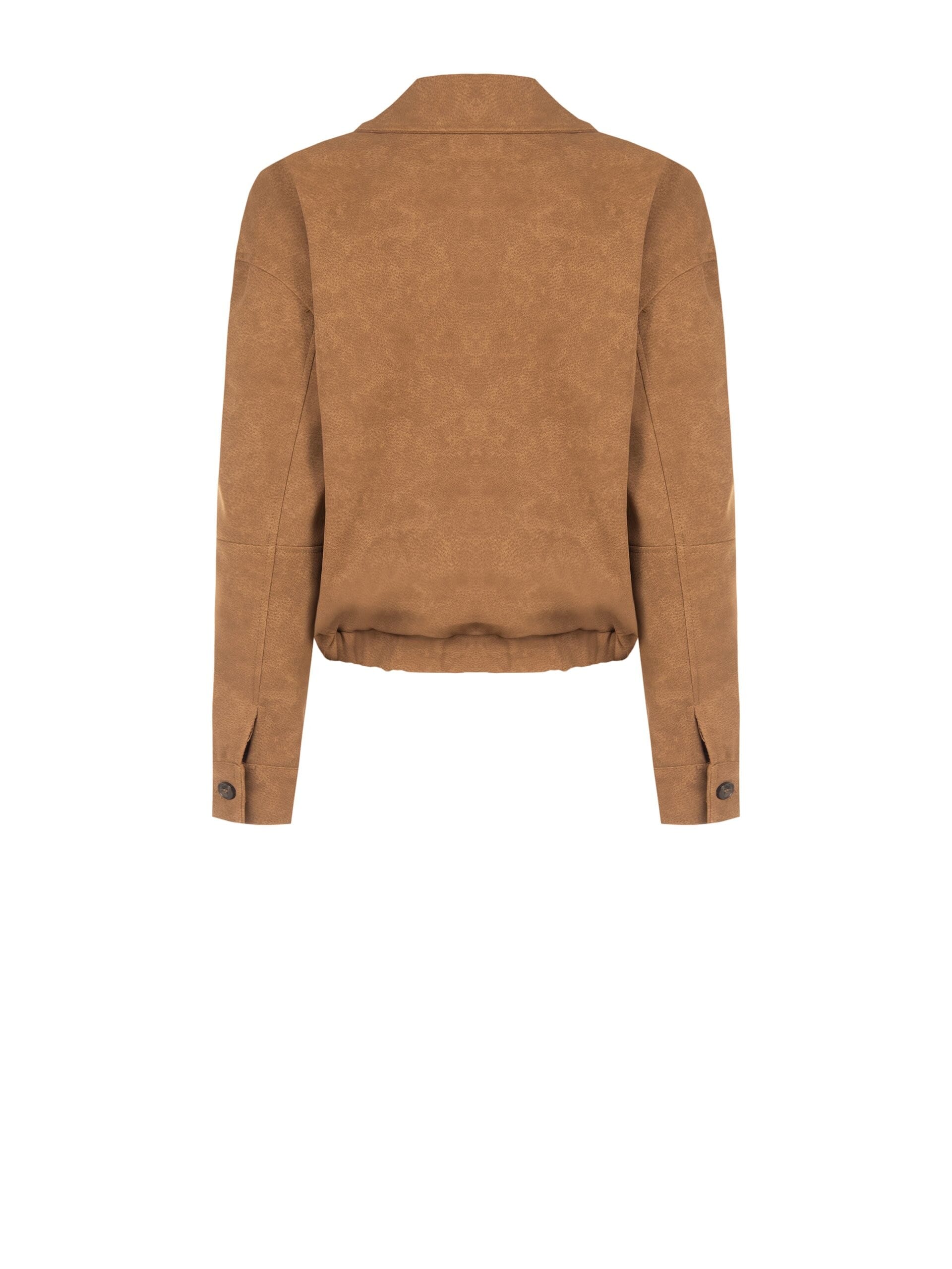 Shaded Suede Bomber Jacket With Maxi Pockets Rinascimento