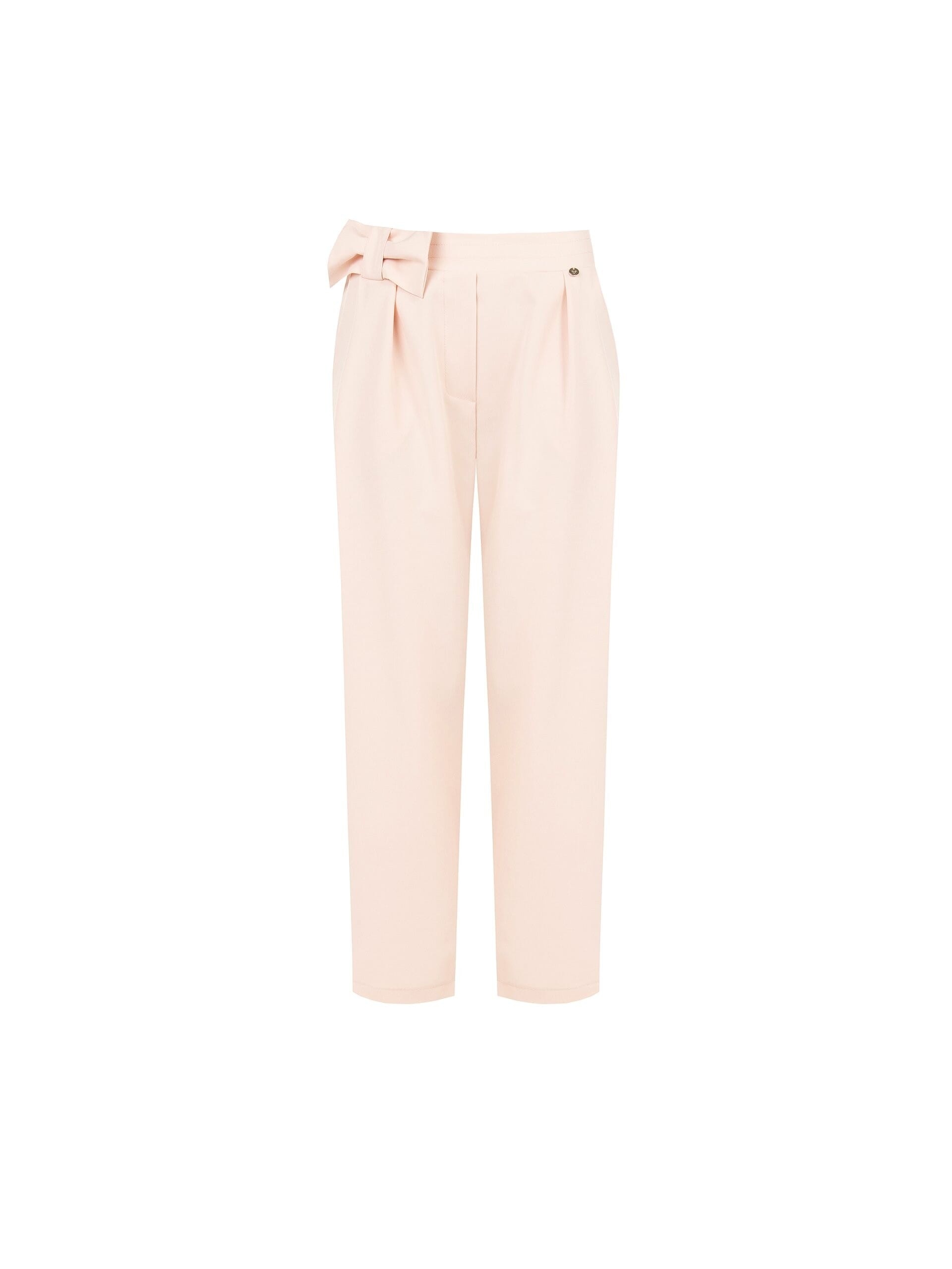 Pantaloni A Sigaretta In Misto Viscosa Con Fiocco In Vita Ed Elastico Dietro Rinascimento