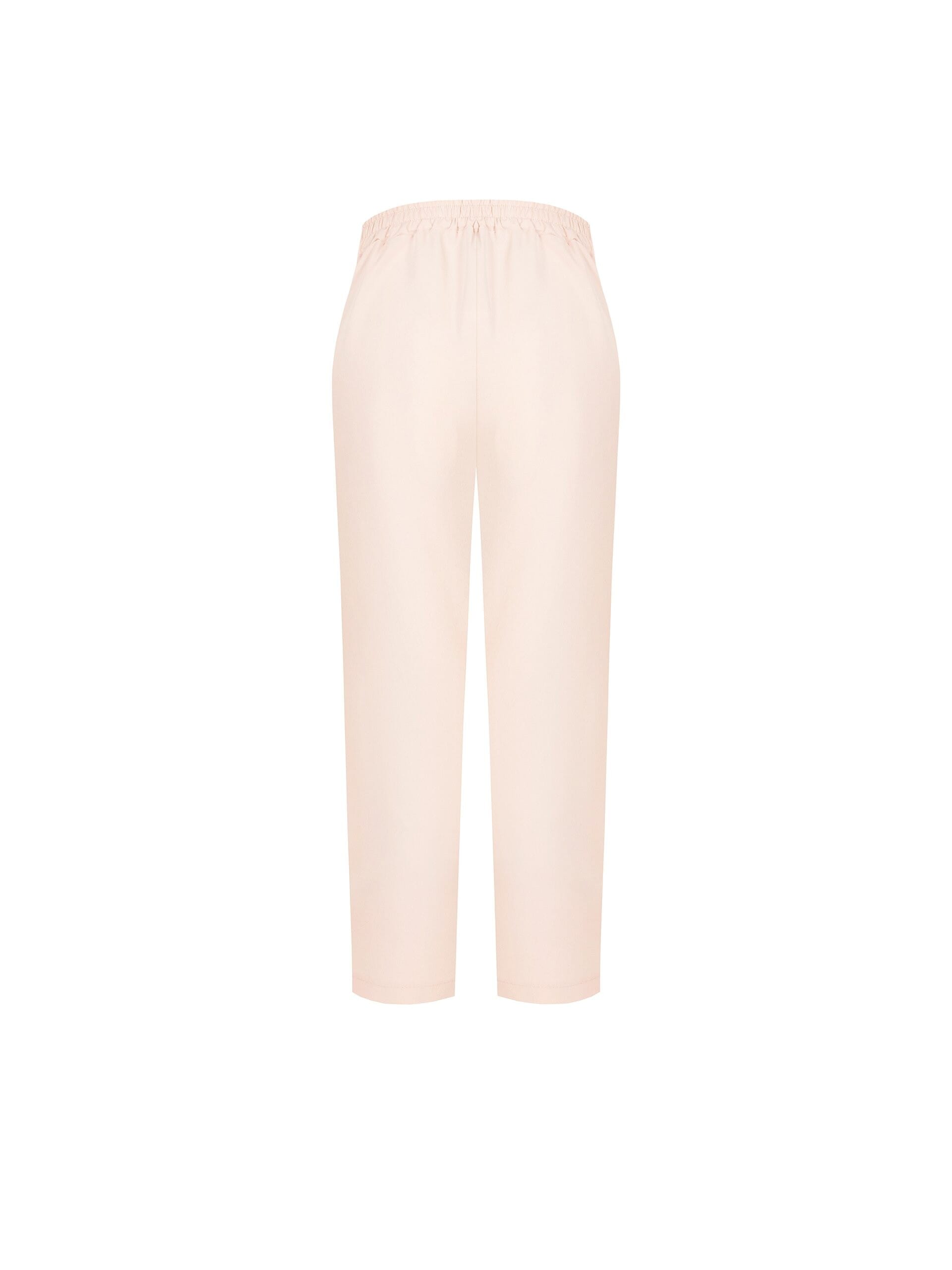 Pantaloni A Sigaretta In Misto Viscosa Con Fiocco In Vita Ed Elastico Dietro Rinascimento