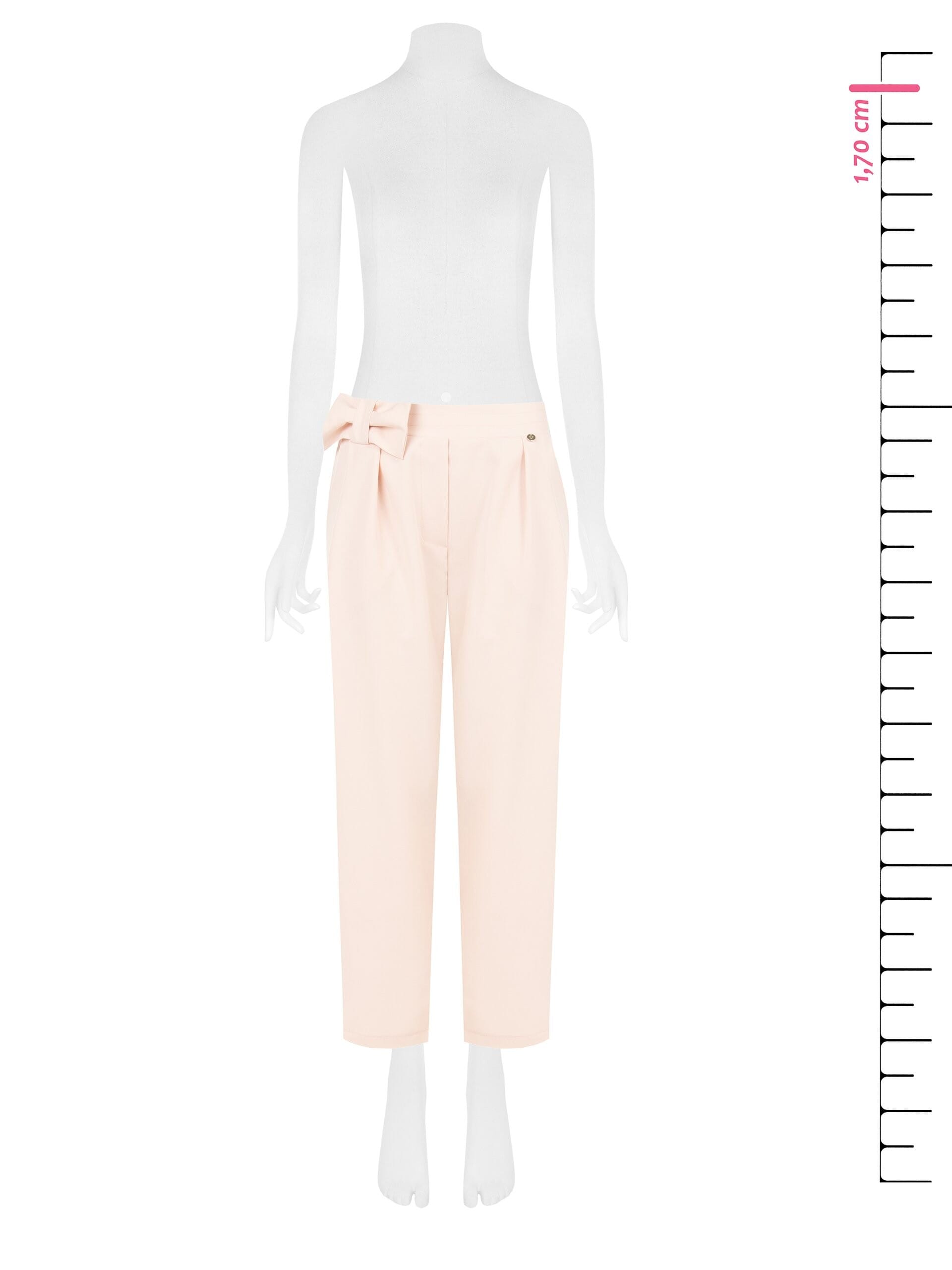 Pantaloni A Sigaretta In Misto Viscosa Con Fiocco In Vita Ed Elastico Dietro Rinascimento