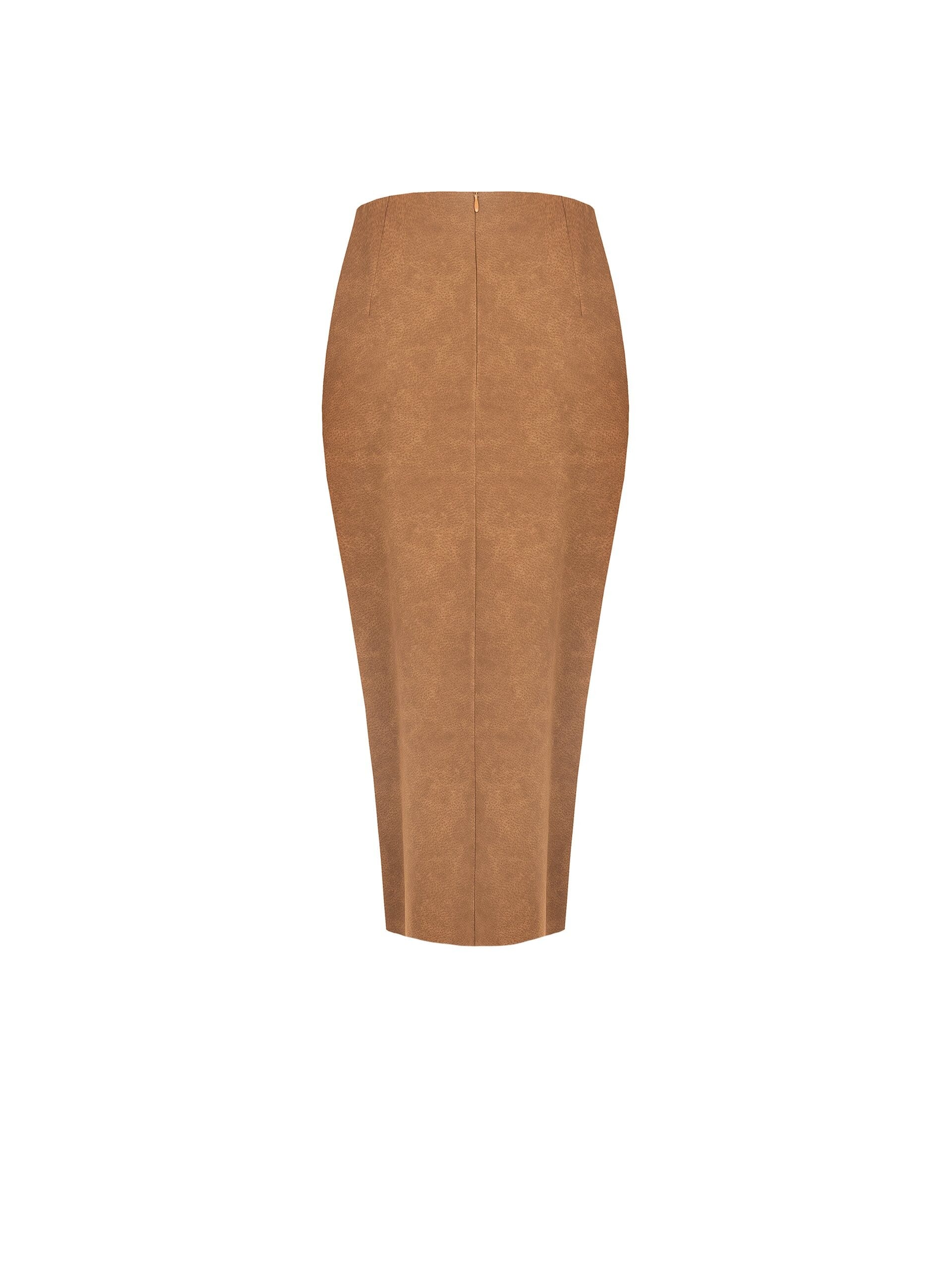 Rinascimento Shaded Suede Simil Suede Cross Skirt