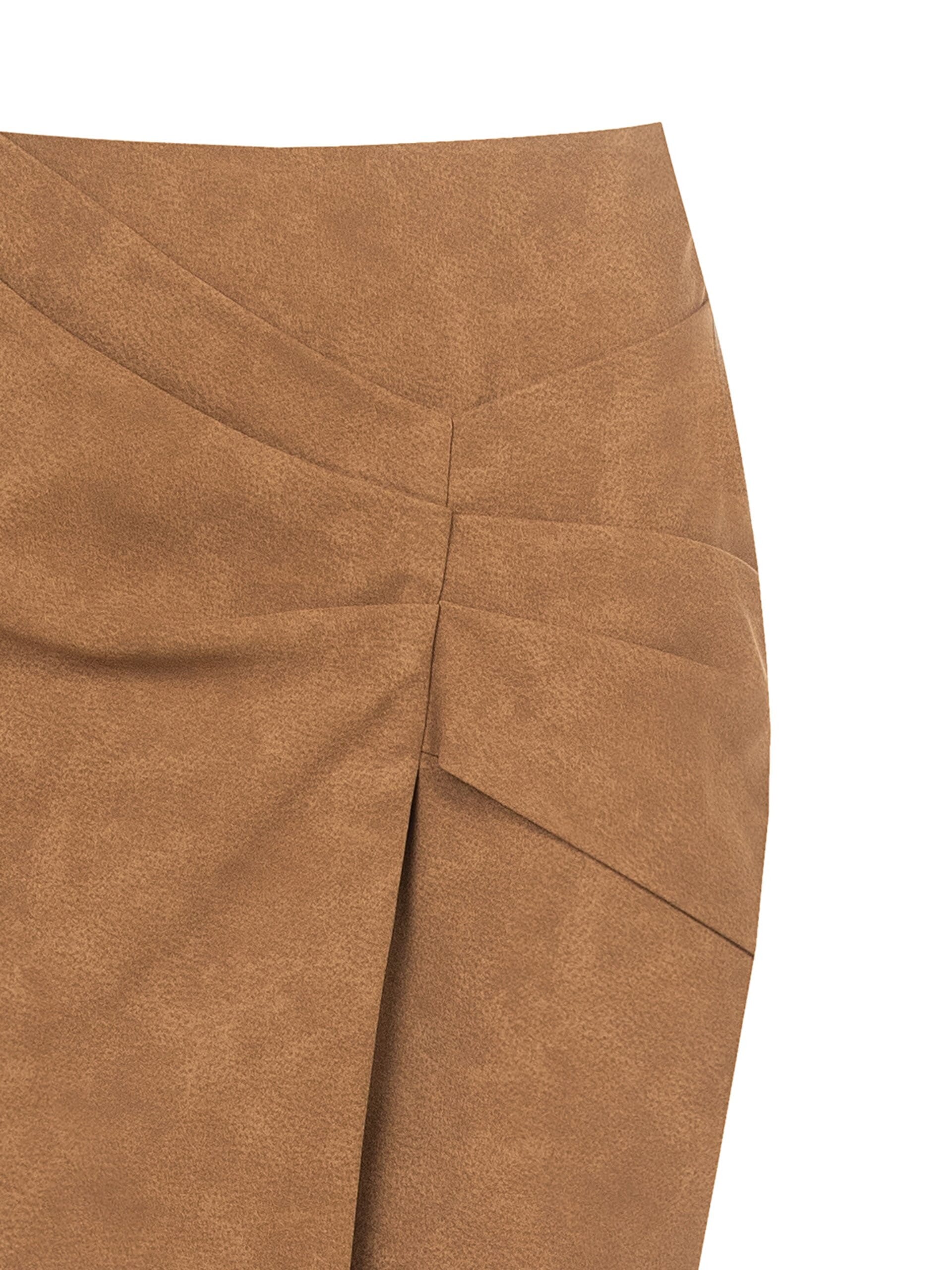 Rinascimento Shaded Suede Simil Suede Cross Skirt