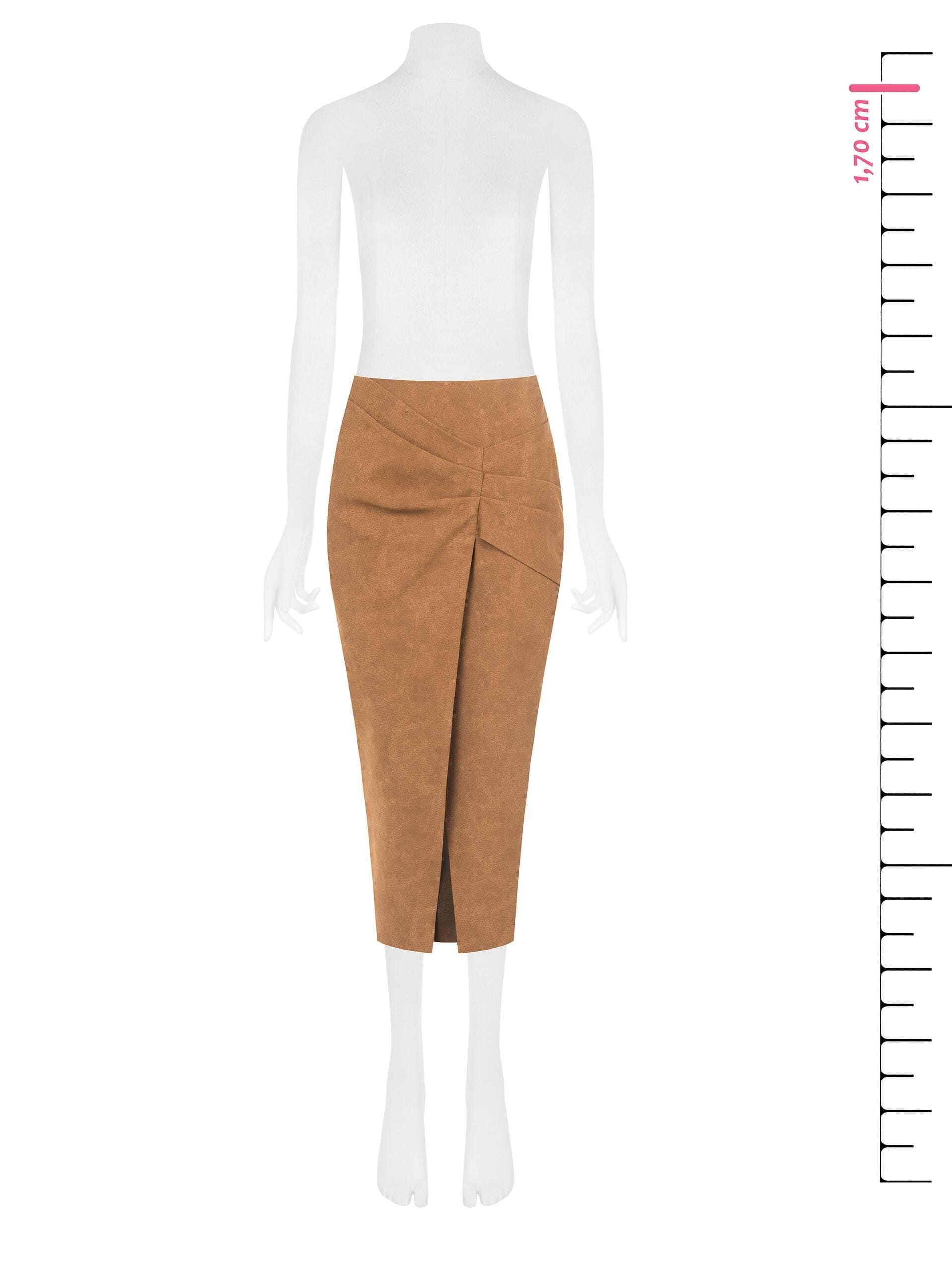 Rinascimento Shaded Suede Simil Suede Cross Skirt