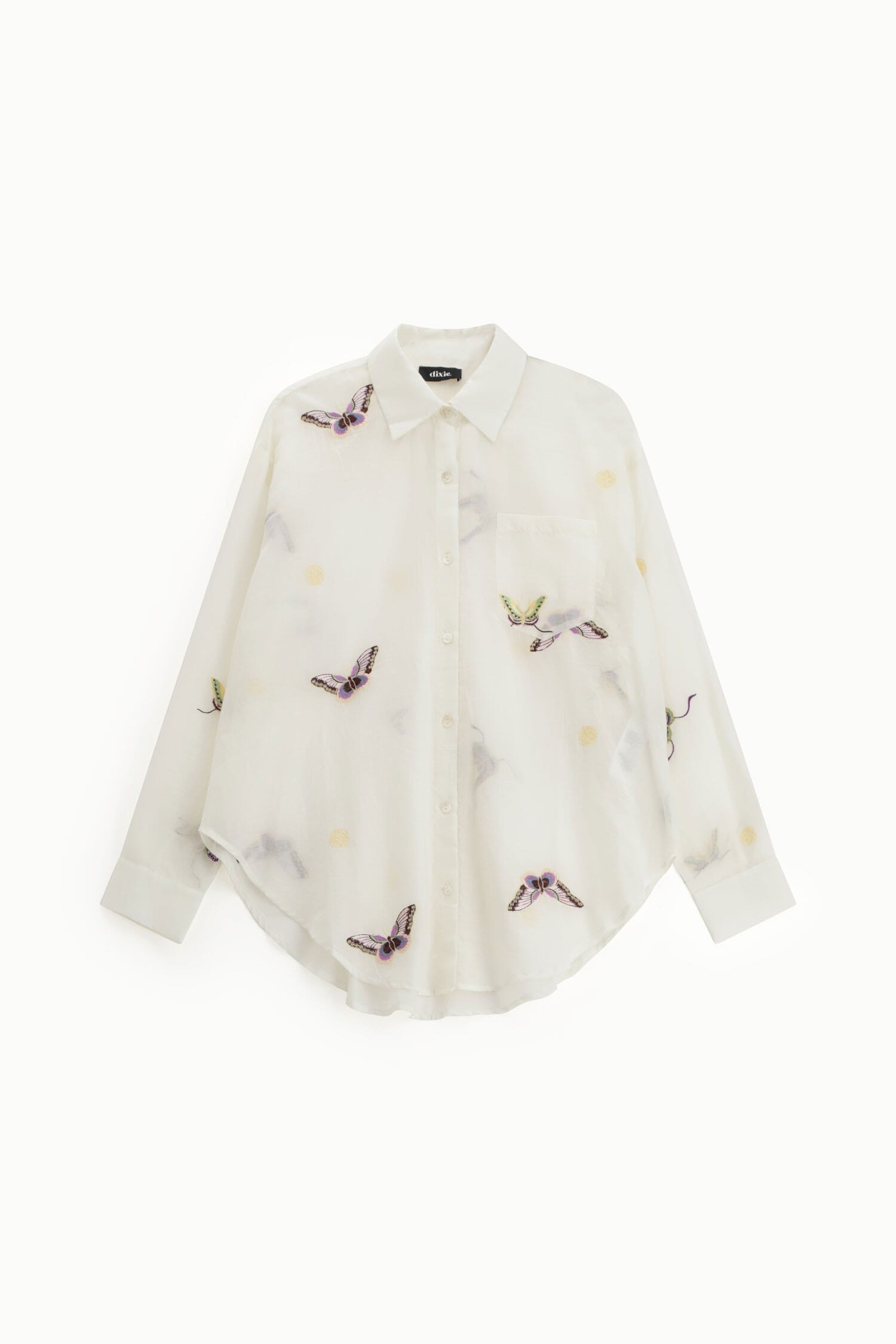Large Shirt With Butterfly Print And Dixie Pocket
