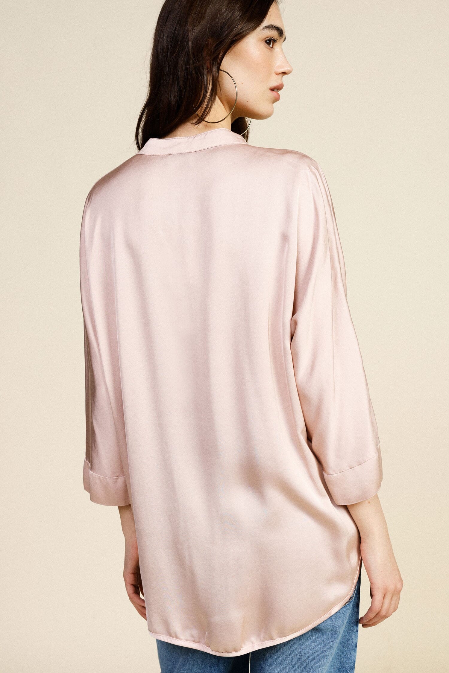 Dixie Large 3/4 Collarless Shirt With Buttons