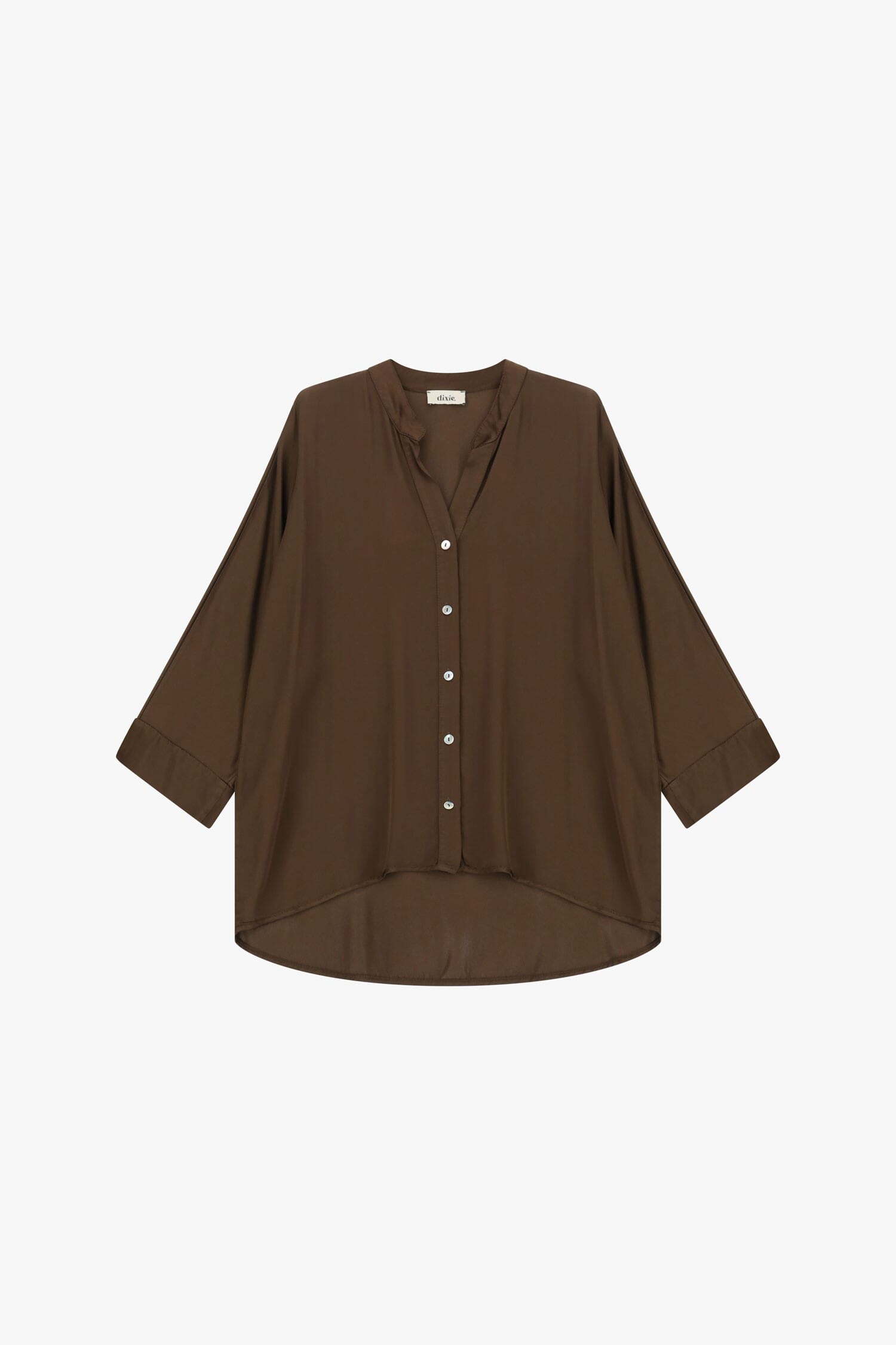 Dixie Large 3/4 Collarless Shirt With Buttons