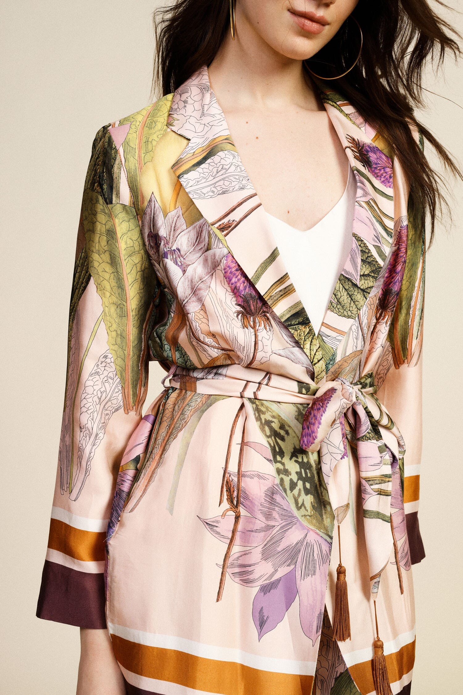 Blazer imprimé floral avec ceinture Dixie