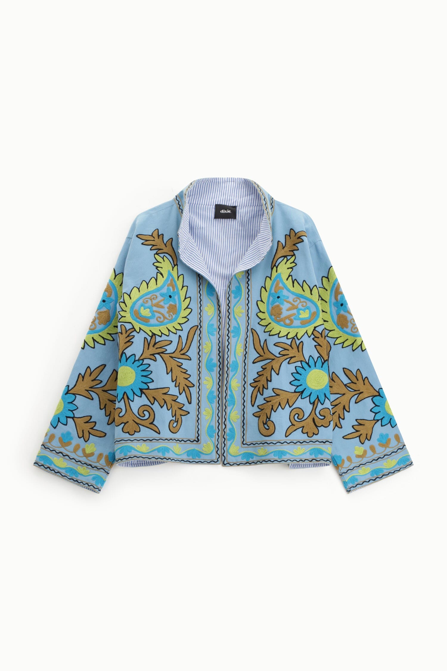 Short Printed Blazer With Striped Lining Dixie