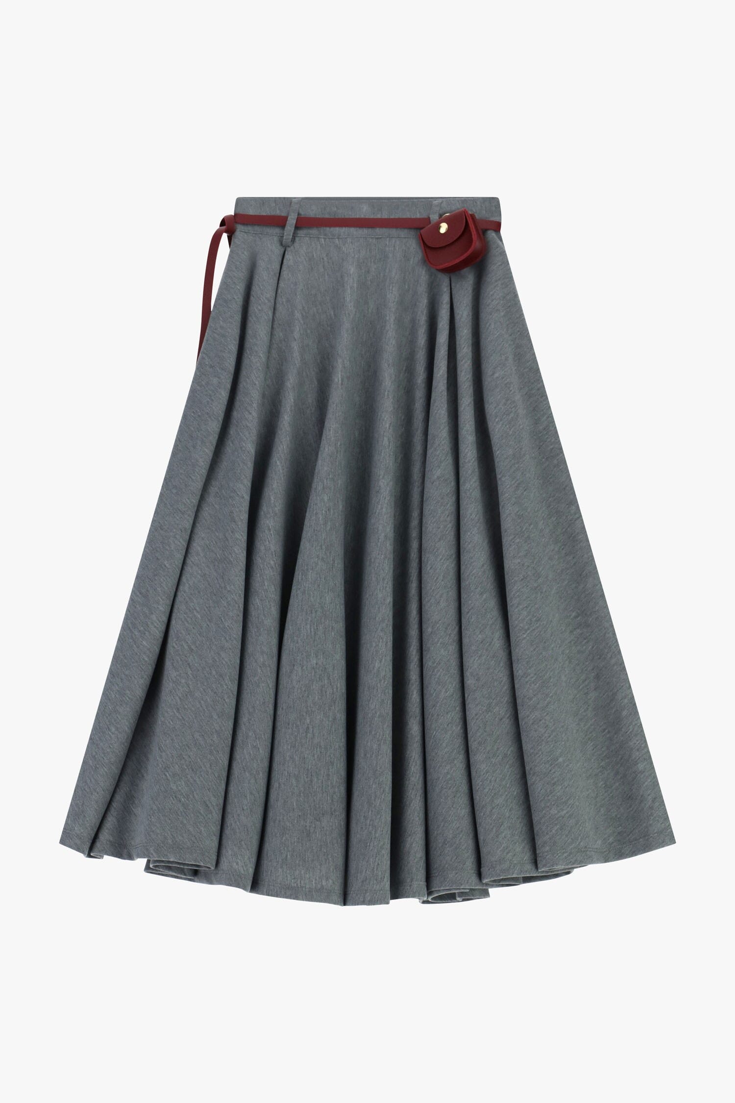 Pleated Midi Skirt With Belt And Mini Dixie Bag