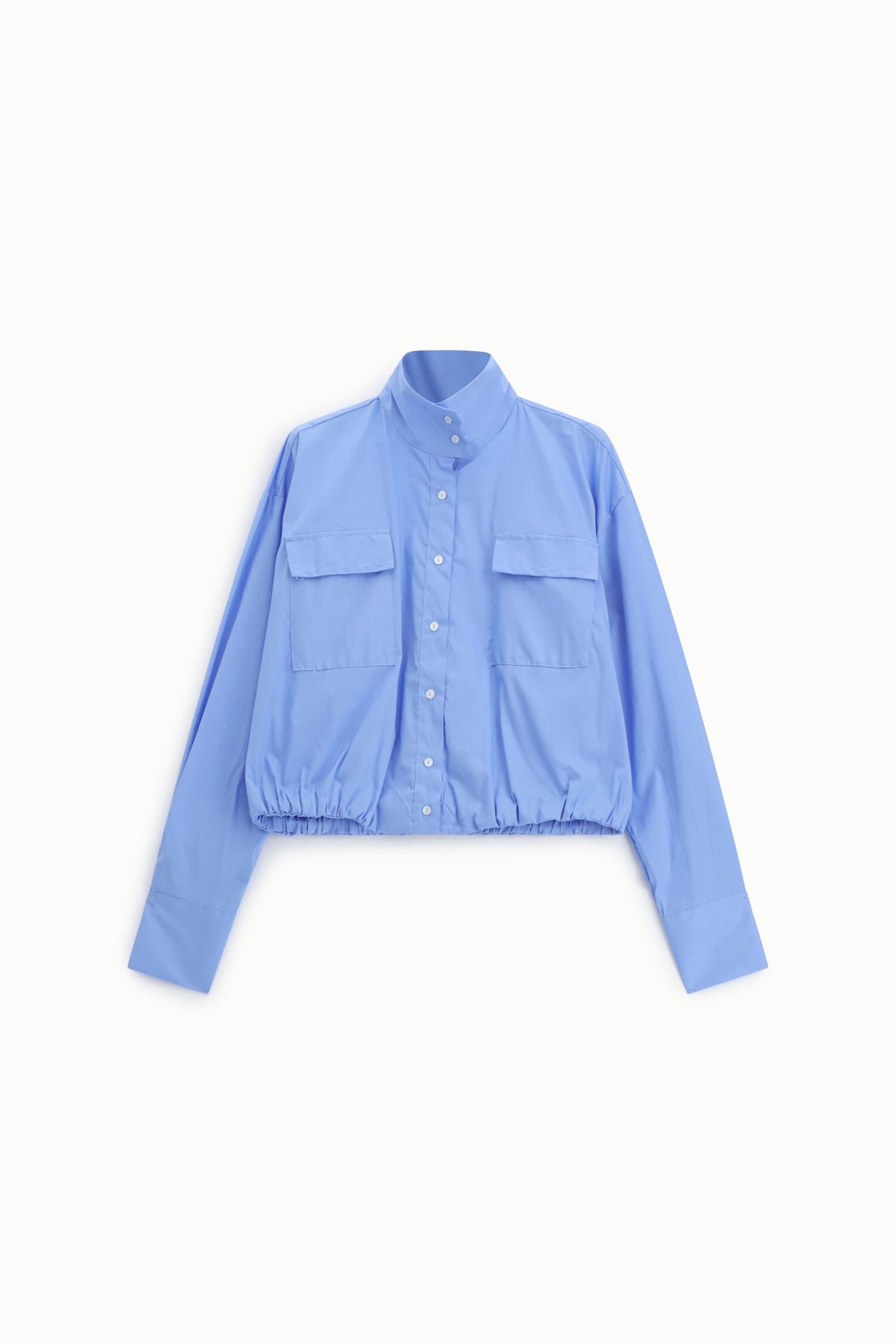 Cropped Shirt With Front Pockets And High Collar Dixie