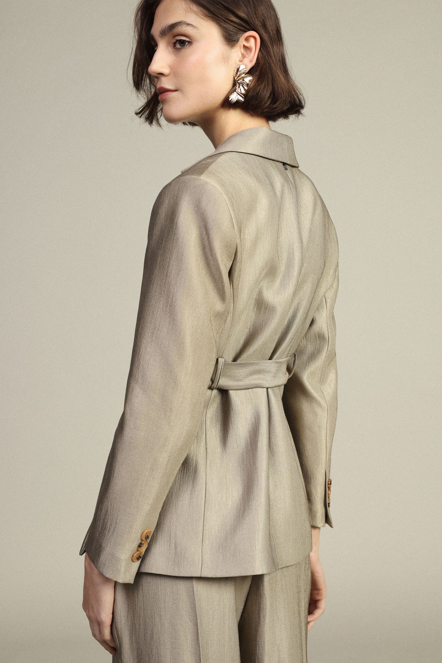 Dixie Shirt Jacket With Belt And Side Slit