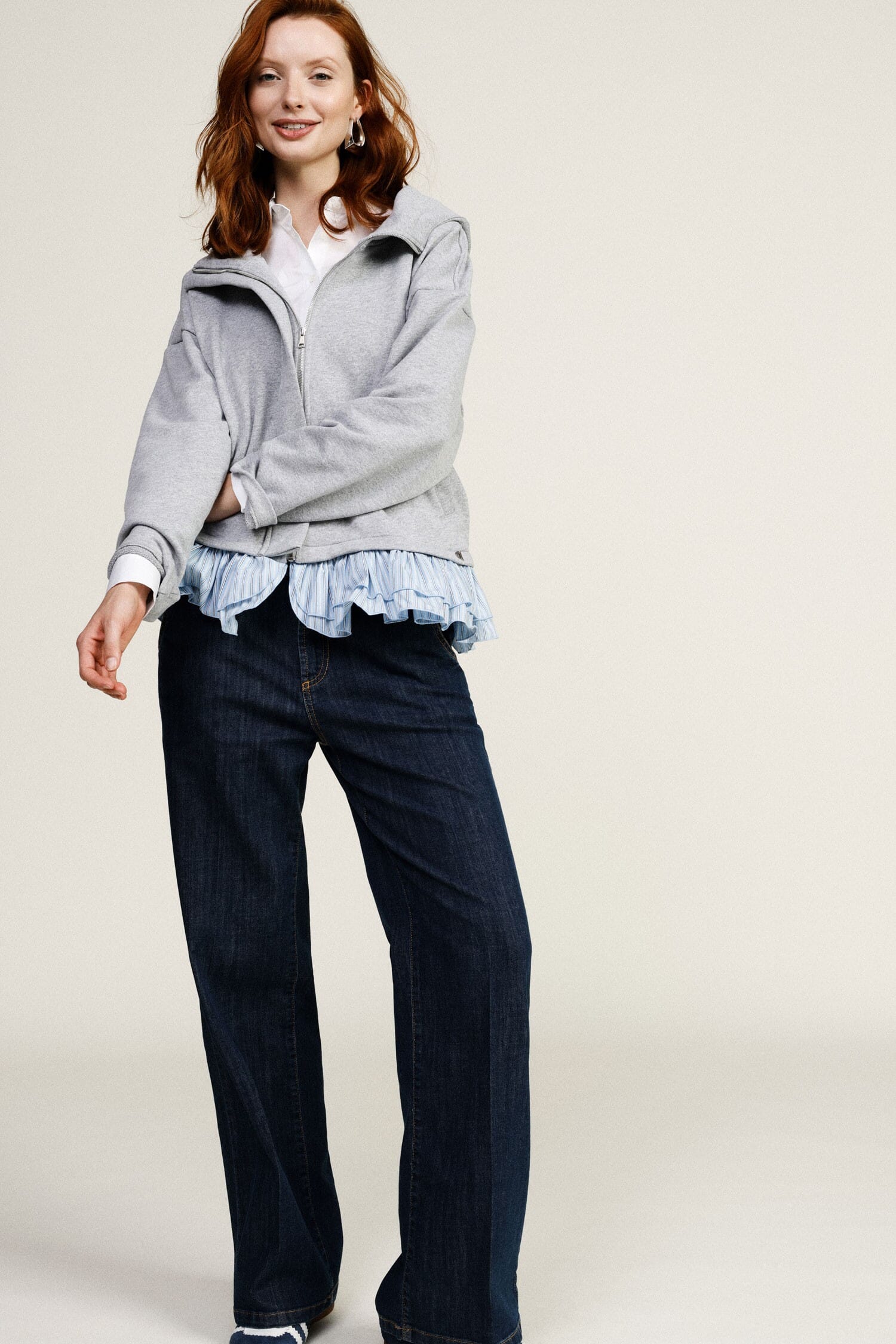 Wide-leg trousers with front seams Dixie