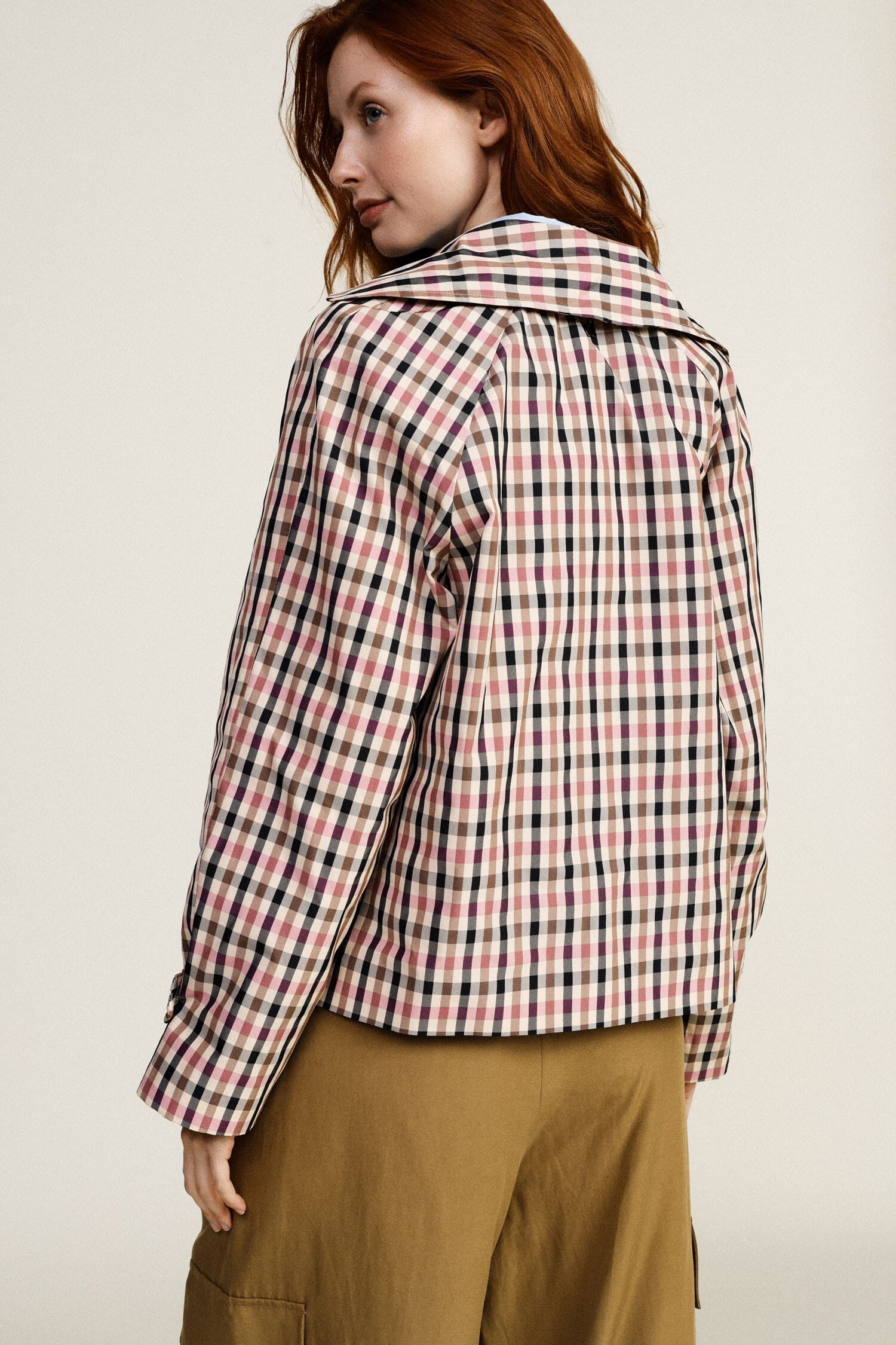 Double-breasted checked jacket-shirt with long sleeves Dixie
