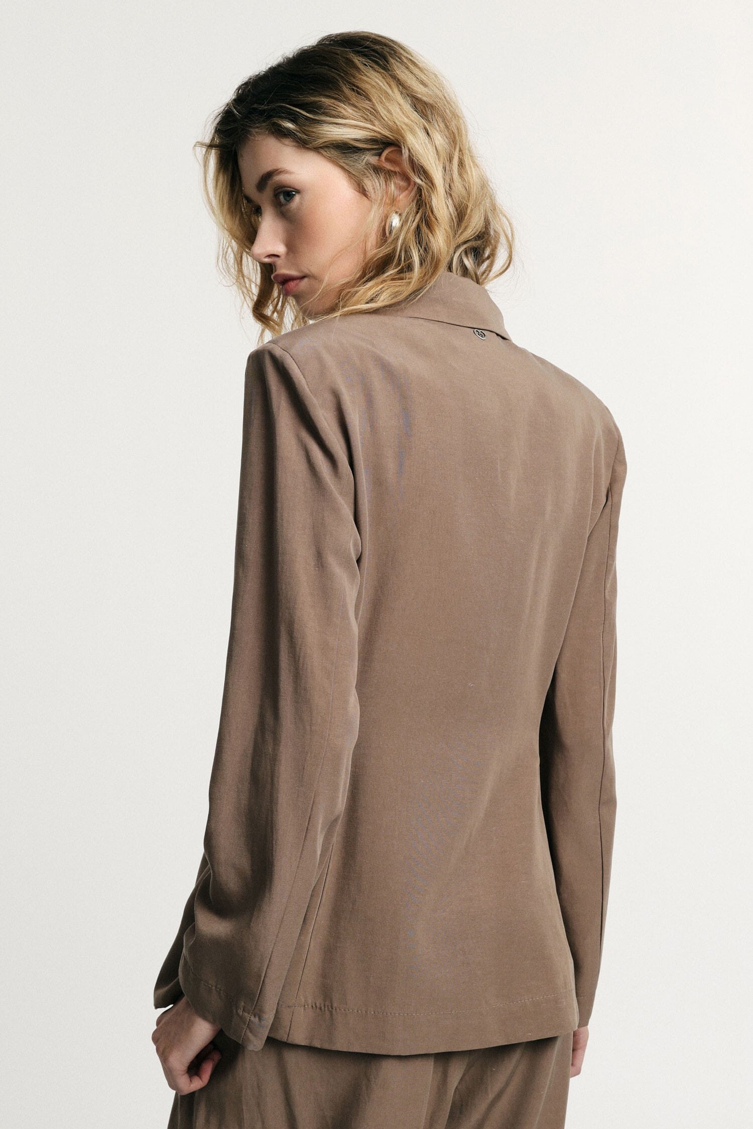 Blazer à coupe régulière Poches frontales à simple boutonnage S'il vous plaît