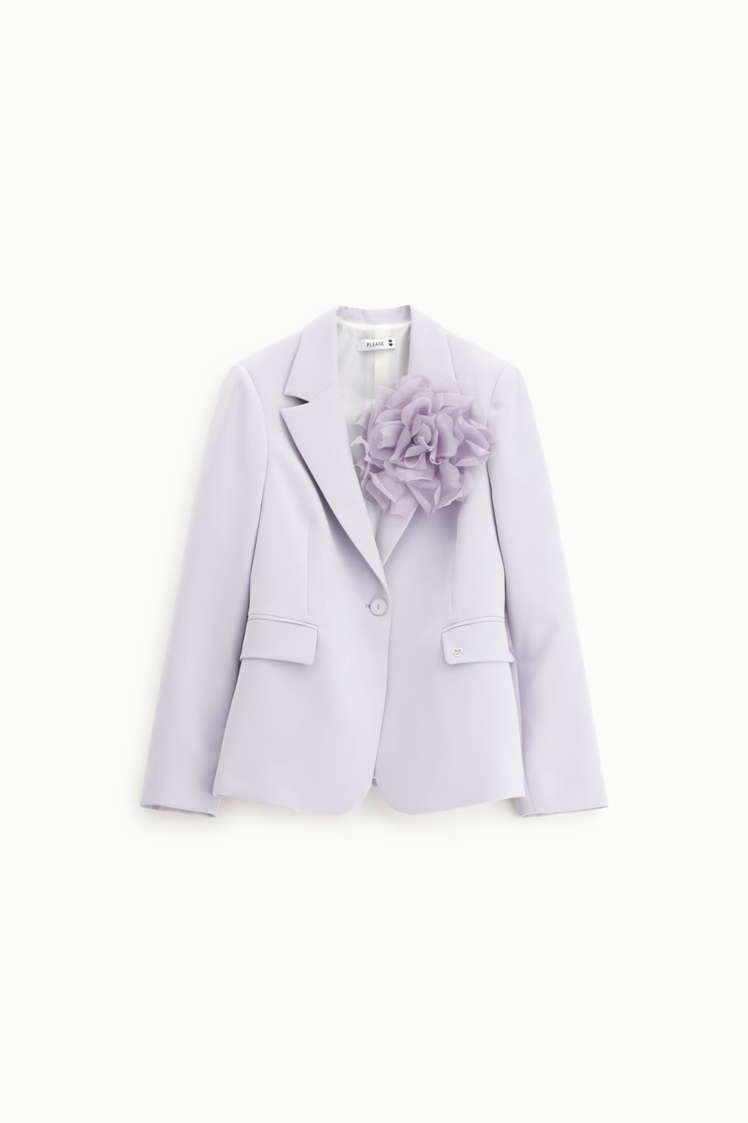 Blazer à simple boutonnage avec grande fleur décorative S'il vous plaît