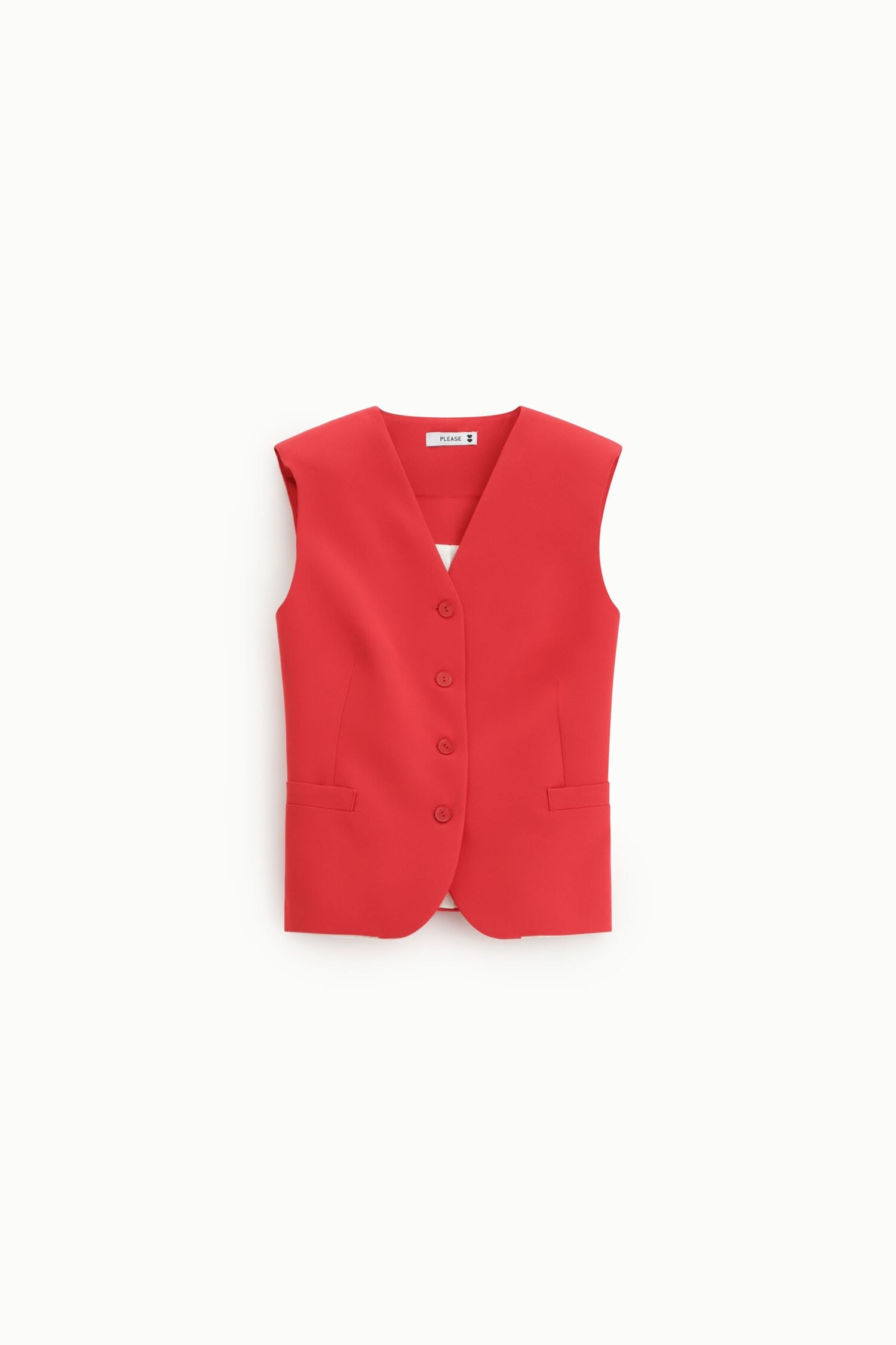 V-neck waistcoat with welt pockets Please