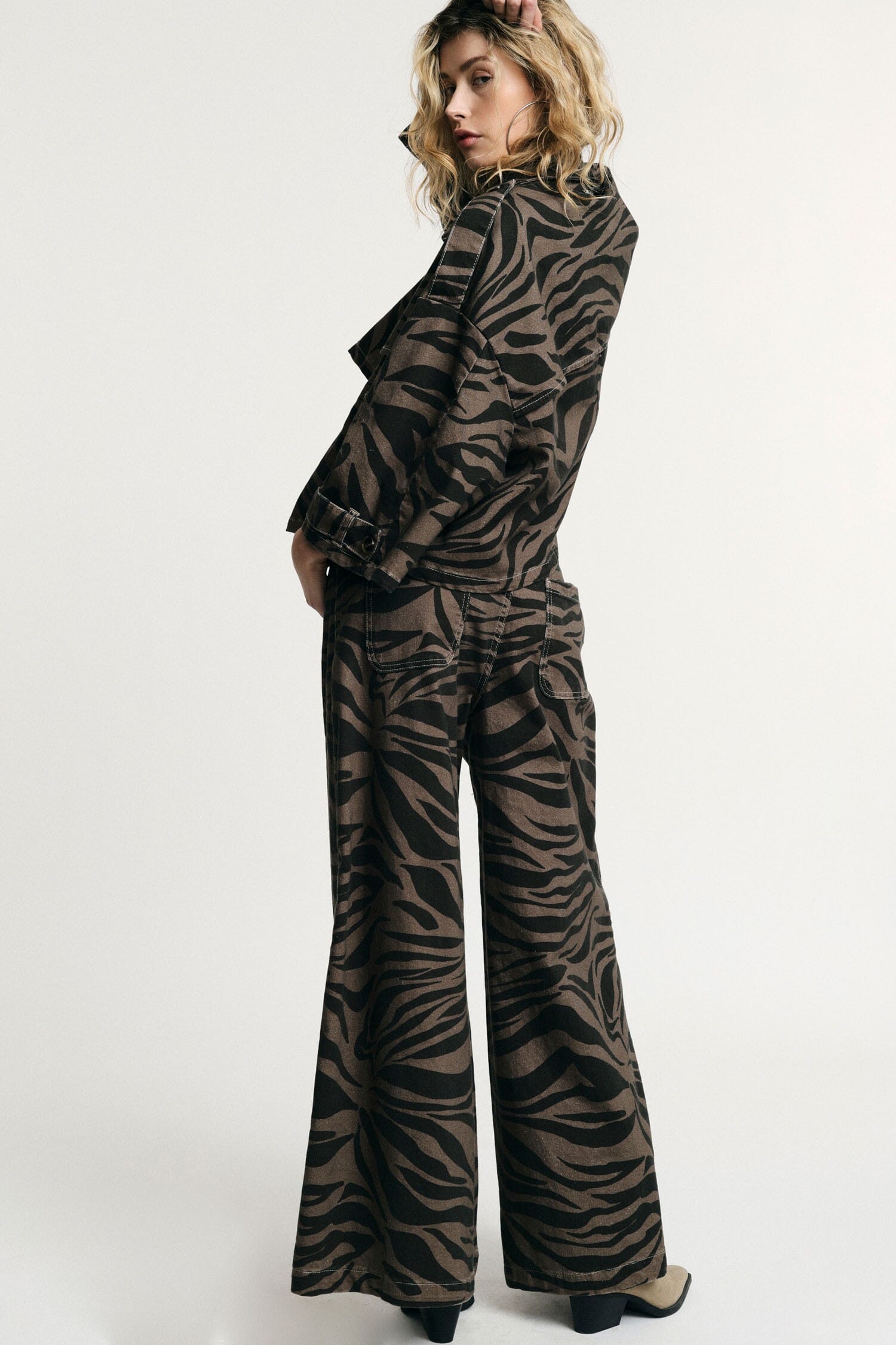 High Waisted Patterned Print Palace Trousers Please