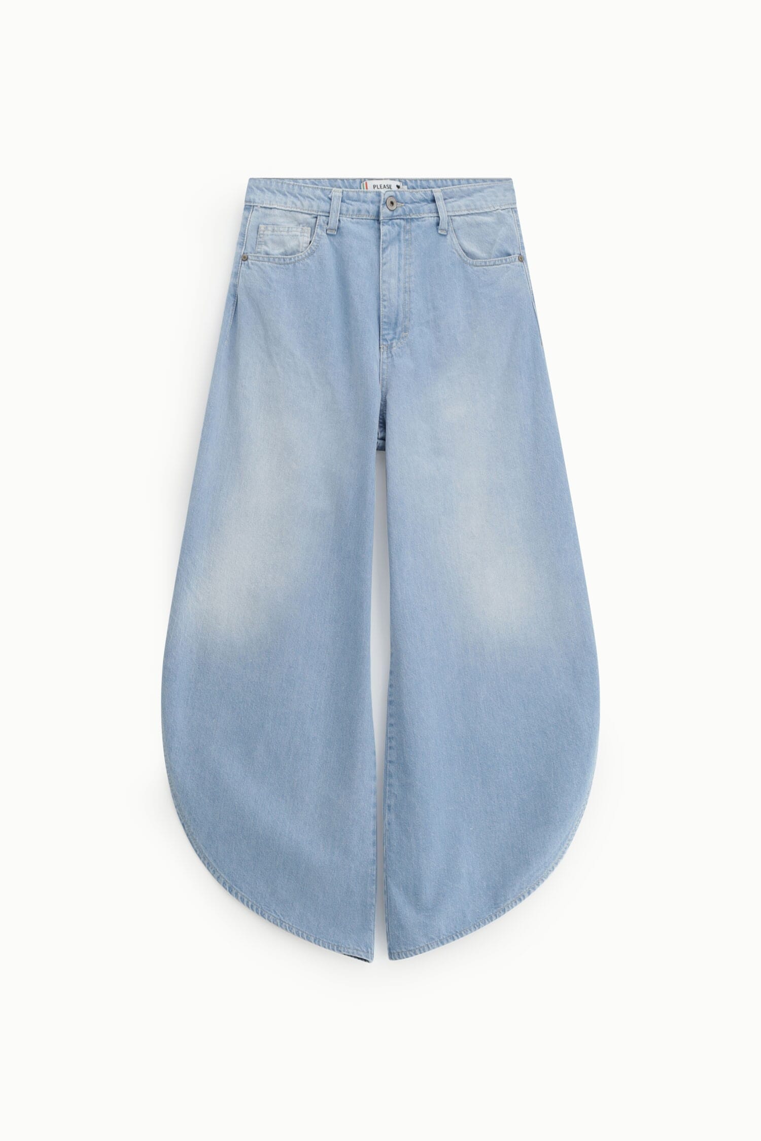 Wide Leg Rounded Jeans With Side Slits Please