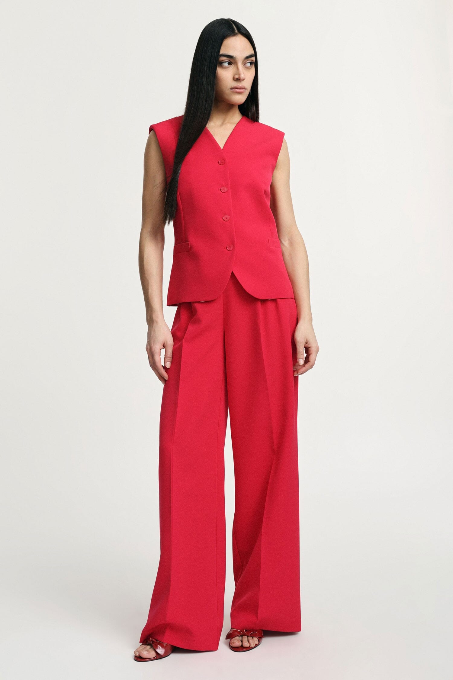 High Waisted Palace Trousers With Pleats Please