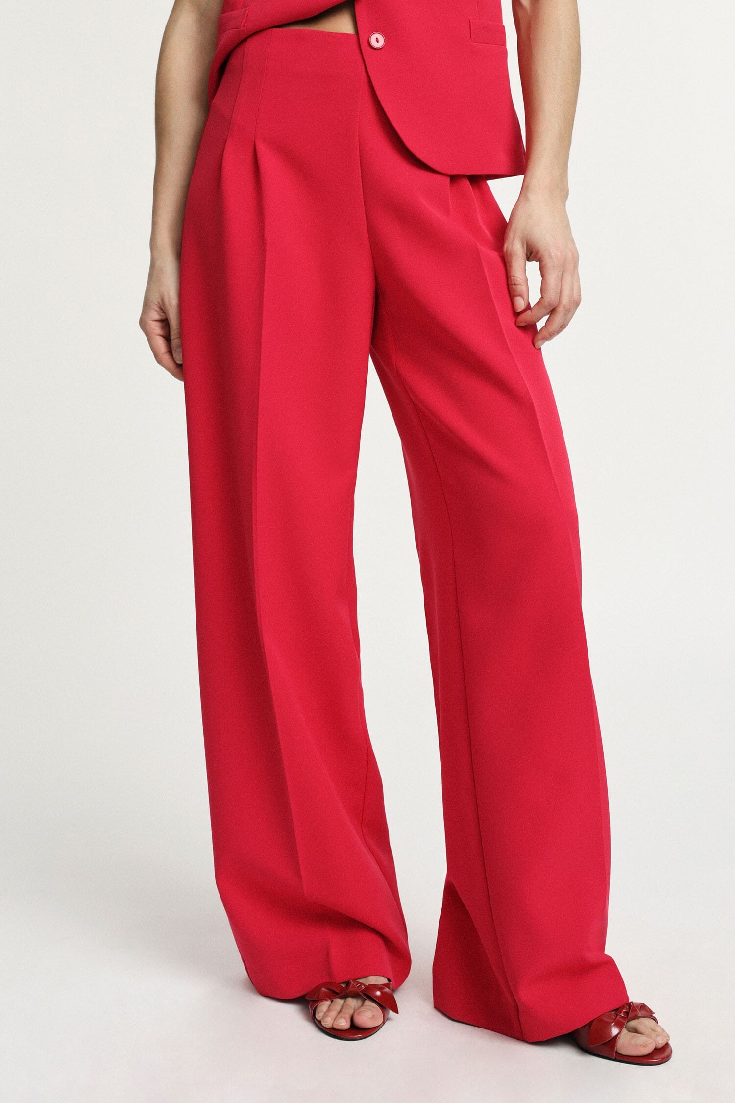 High Waisted Palace Trousers With Pleats Please