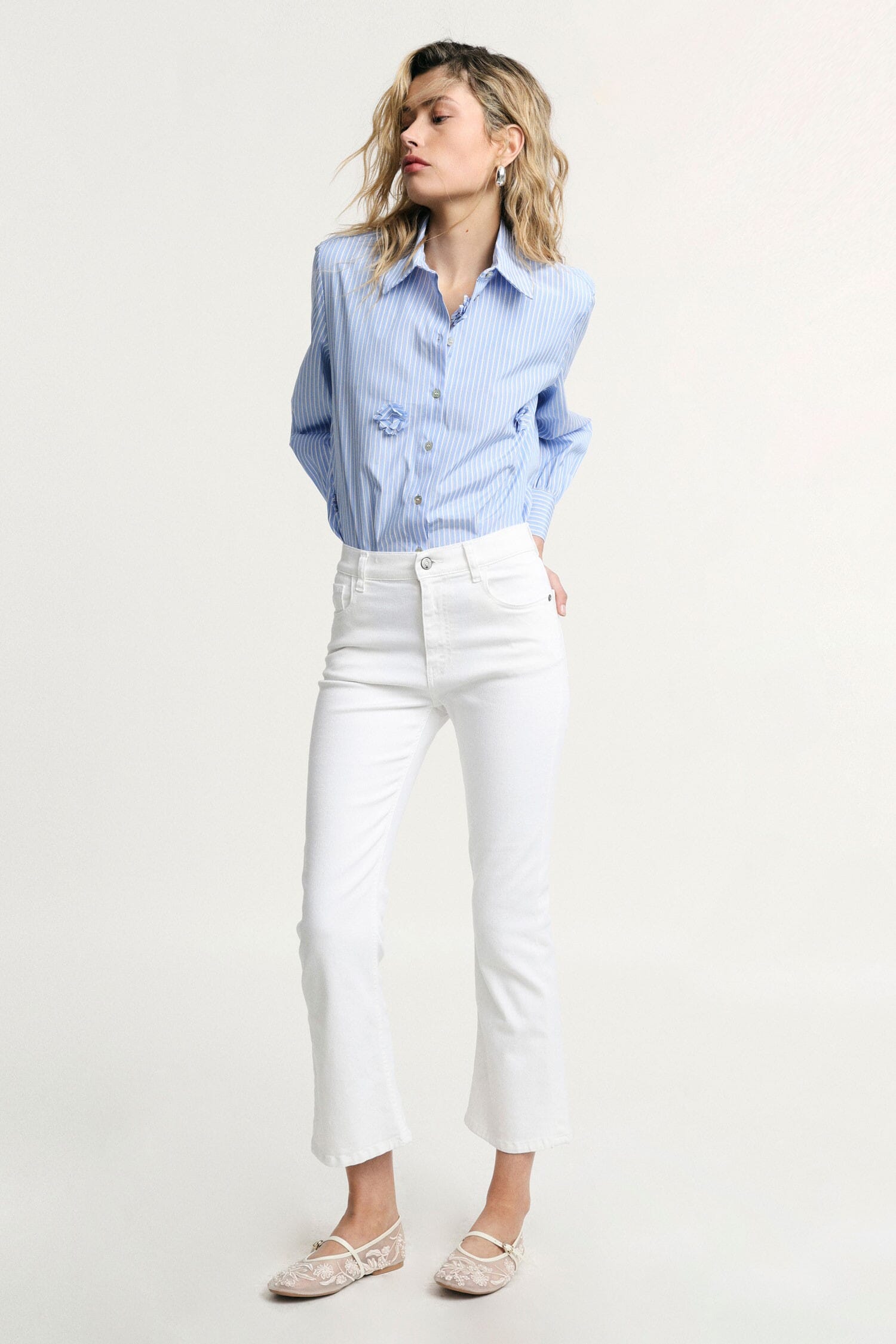 Flare Jeans Five Pockets High Waist Please