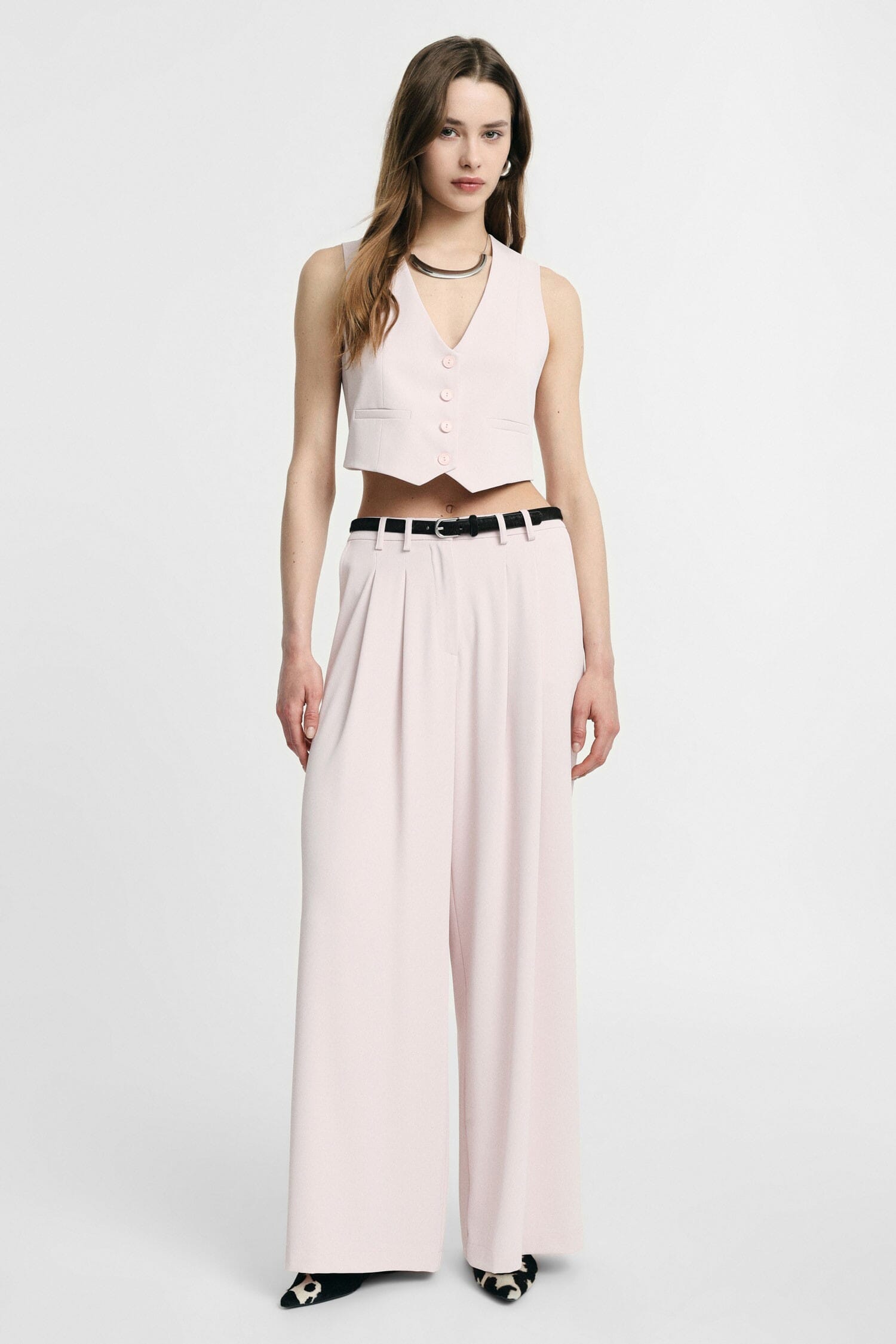 High Waisted Palace Trousers With Pleats Please