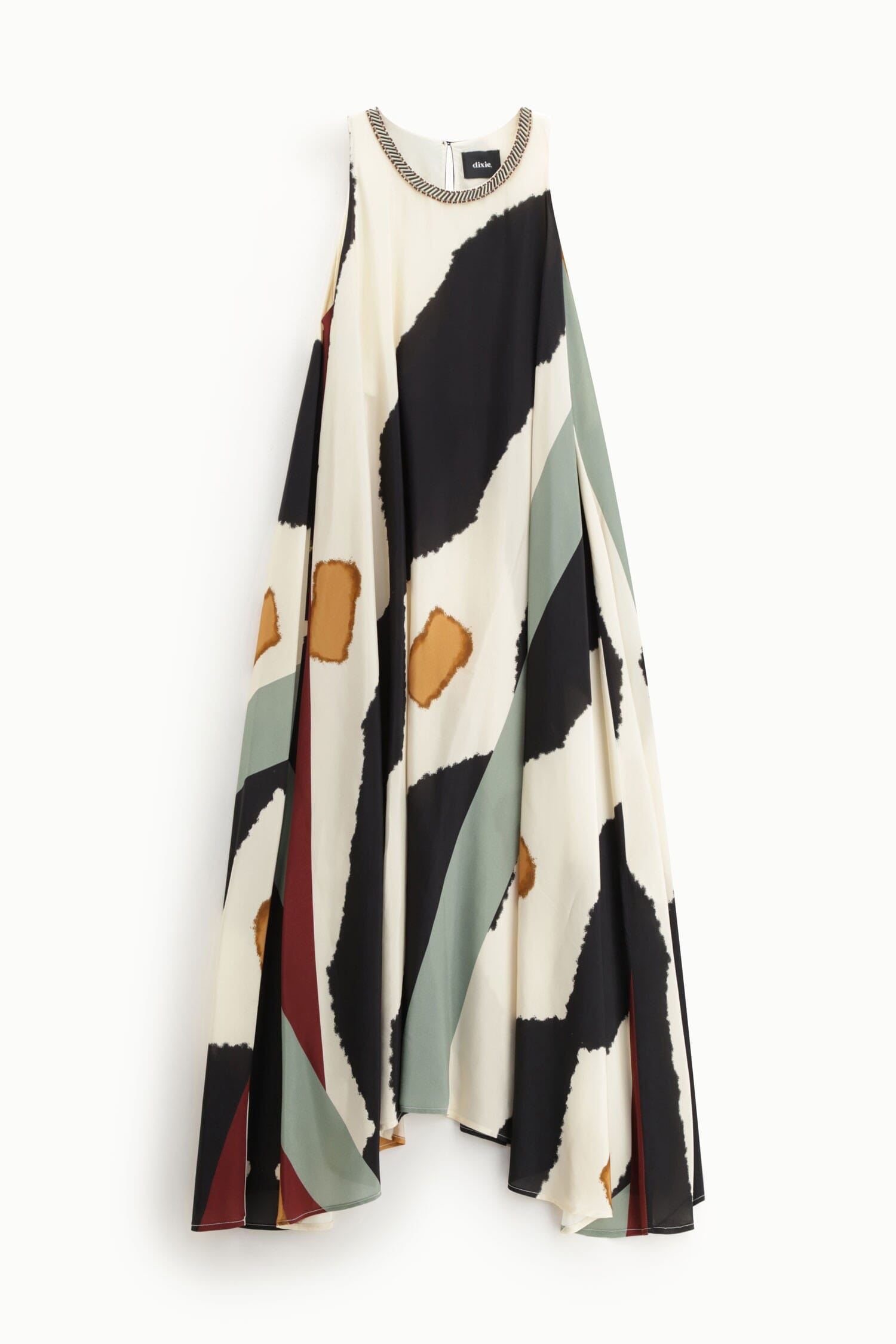 Long Dress With Asymmetrical Dixie Print