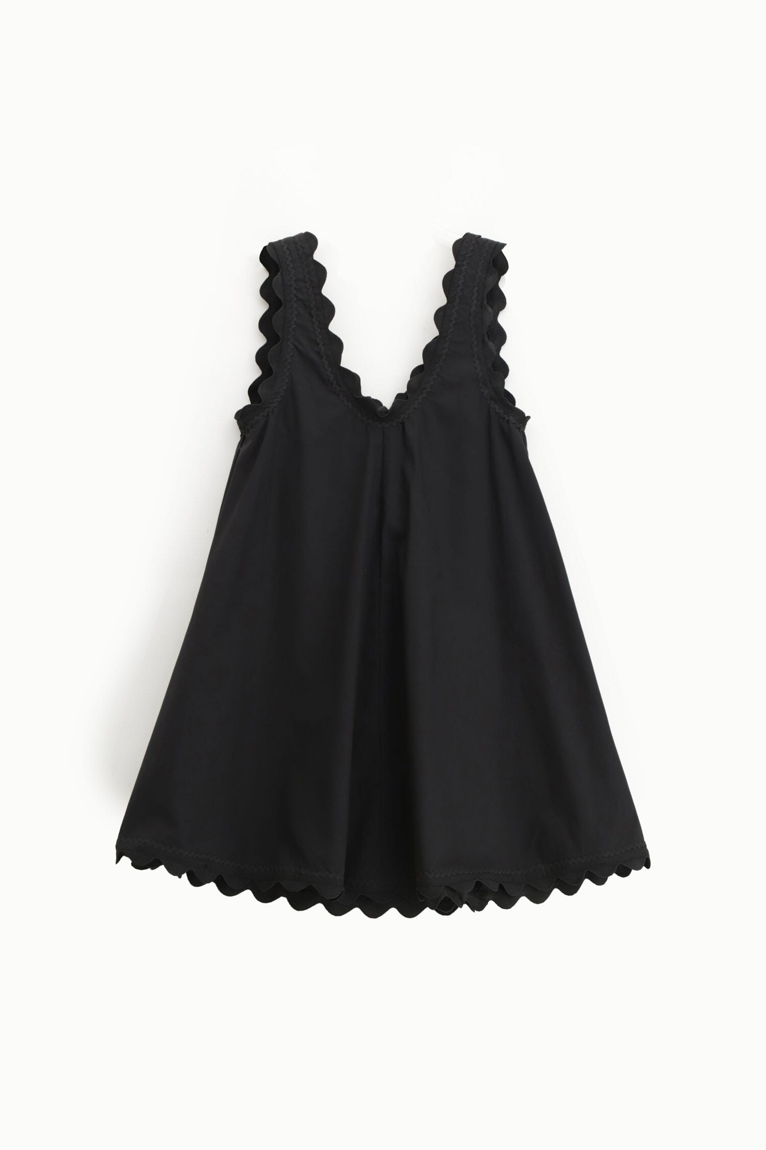 Short Sleeveless Dress With Scalloped Trim Dixie