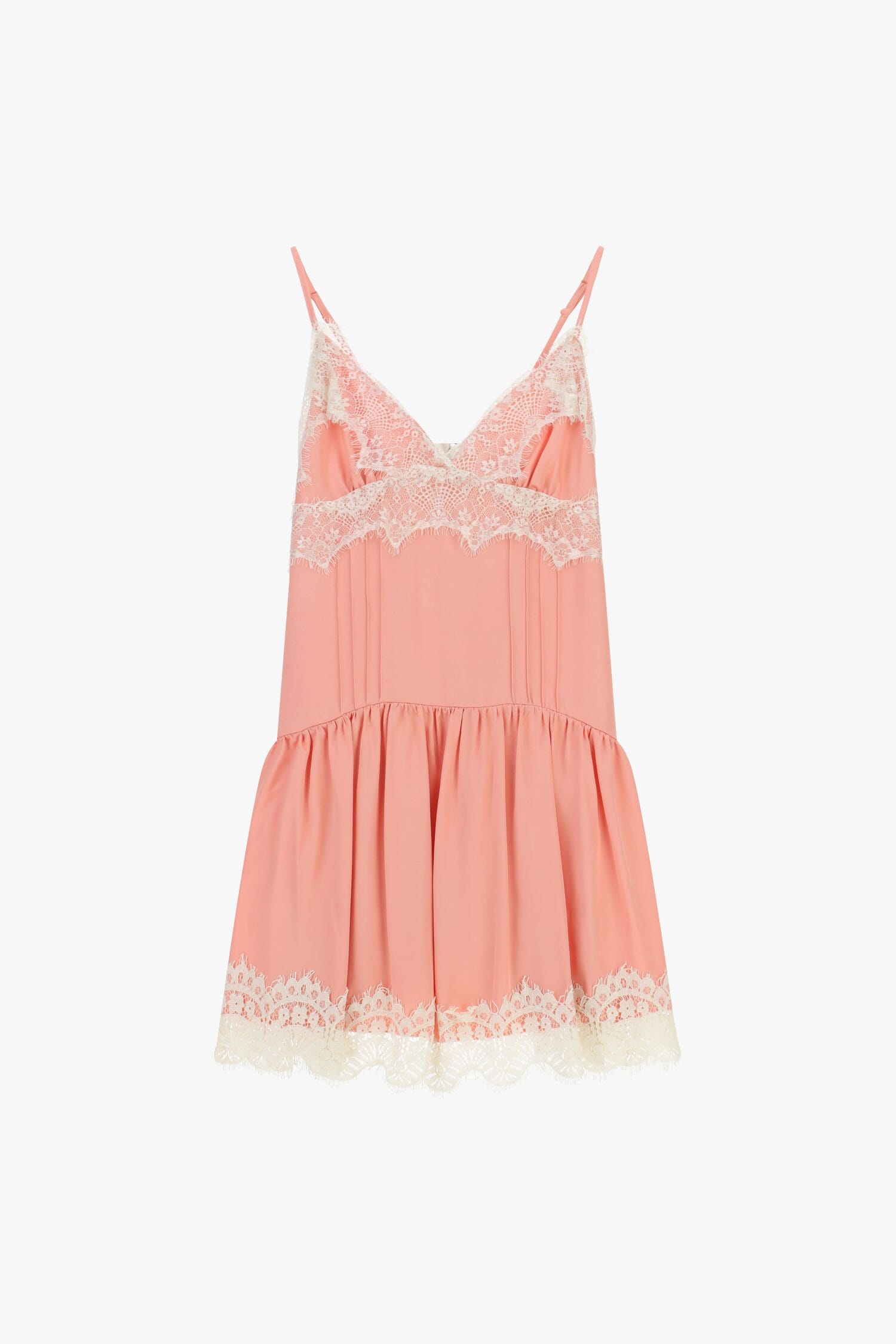 Short Dress With Thin Straps And Lace Inserts Dixie