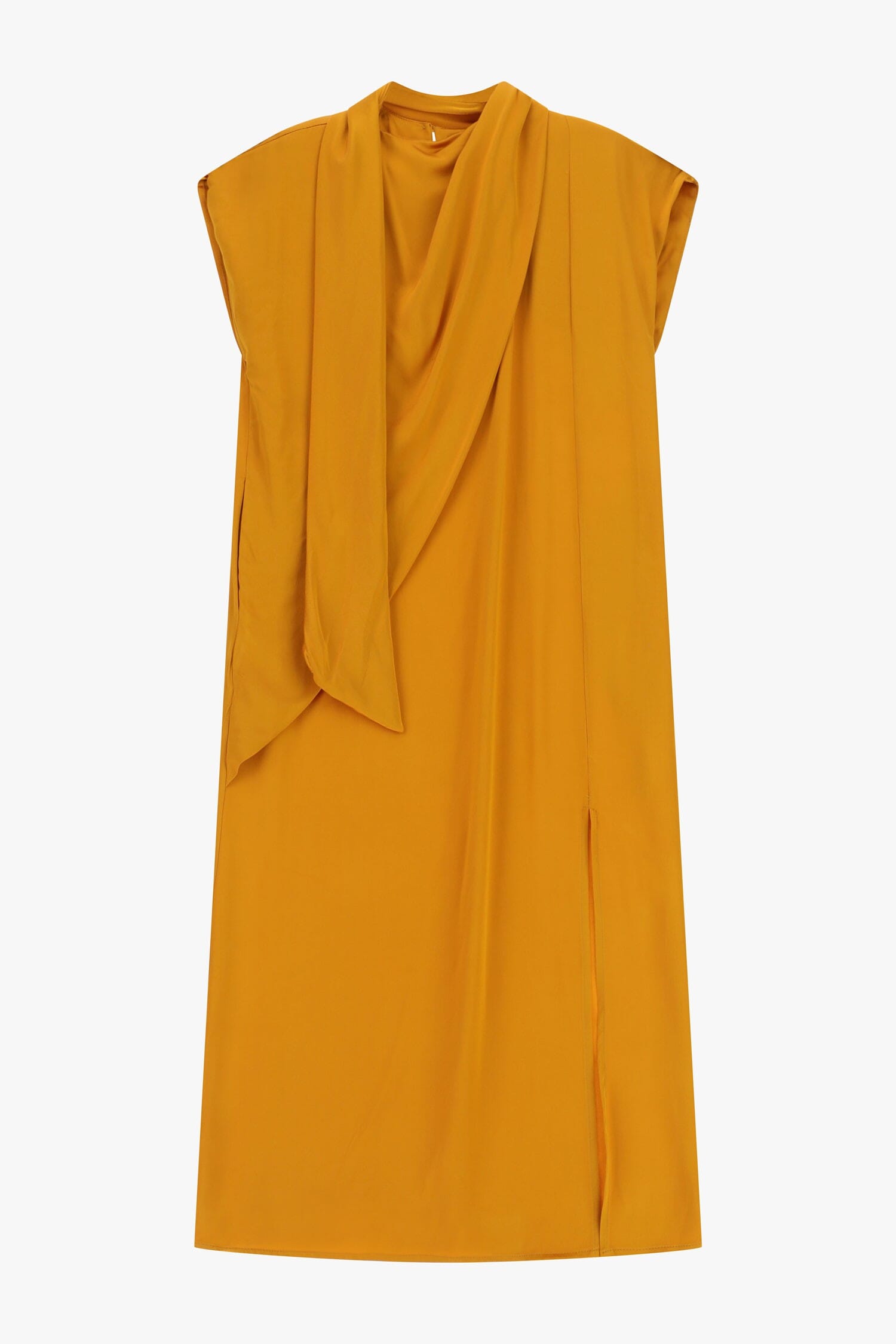 Long Sleeveless Dress With Asymmetrical Drape Dixie