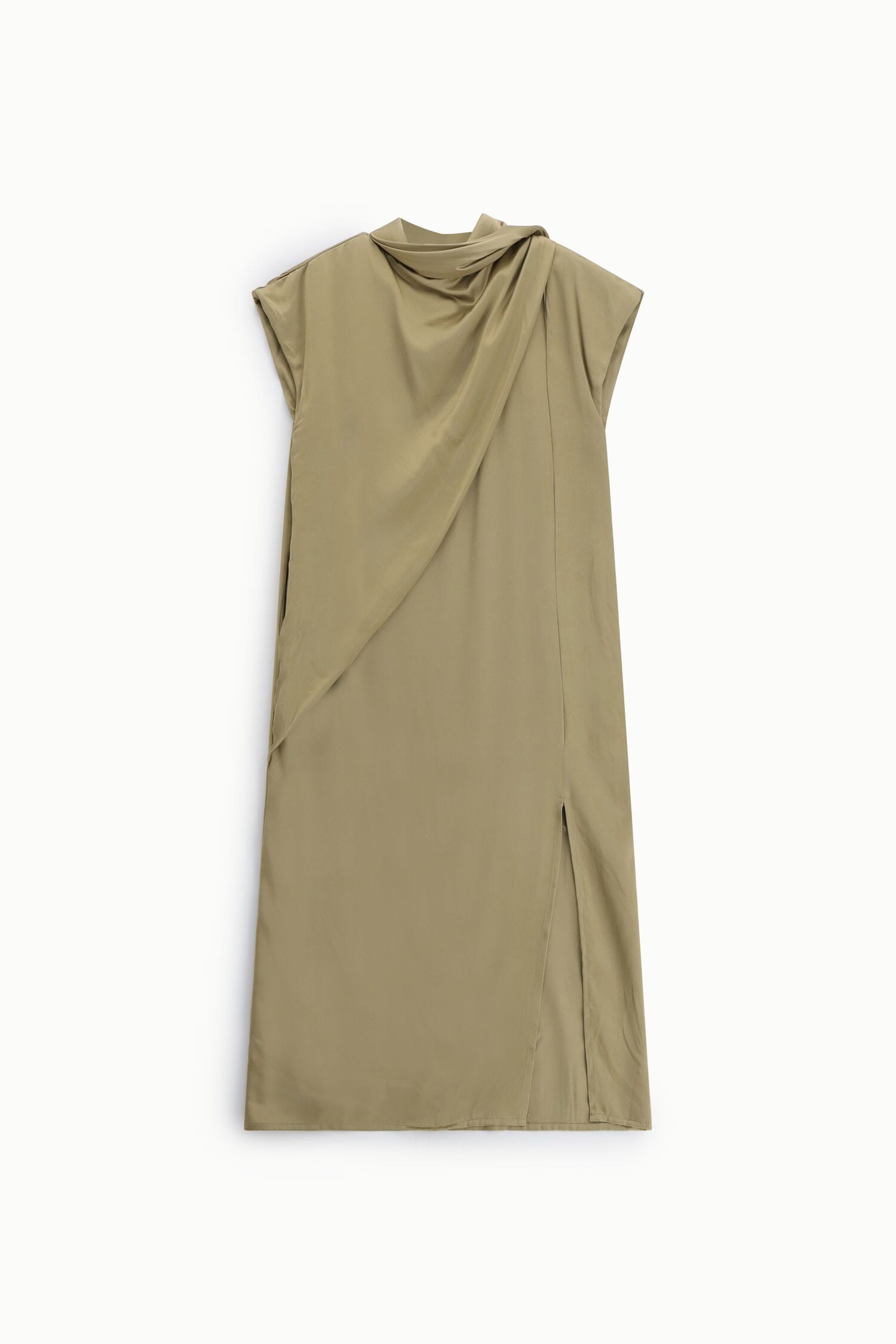 Long Sleeveless Dress With Asymmetrical Drape Dixie
