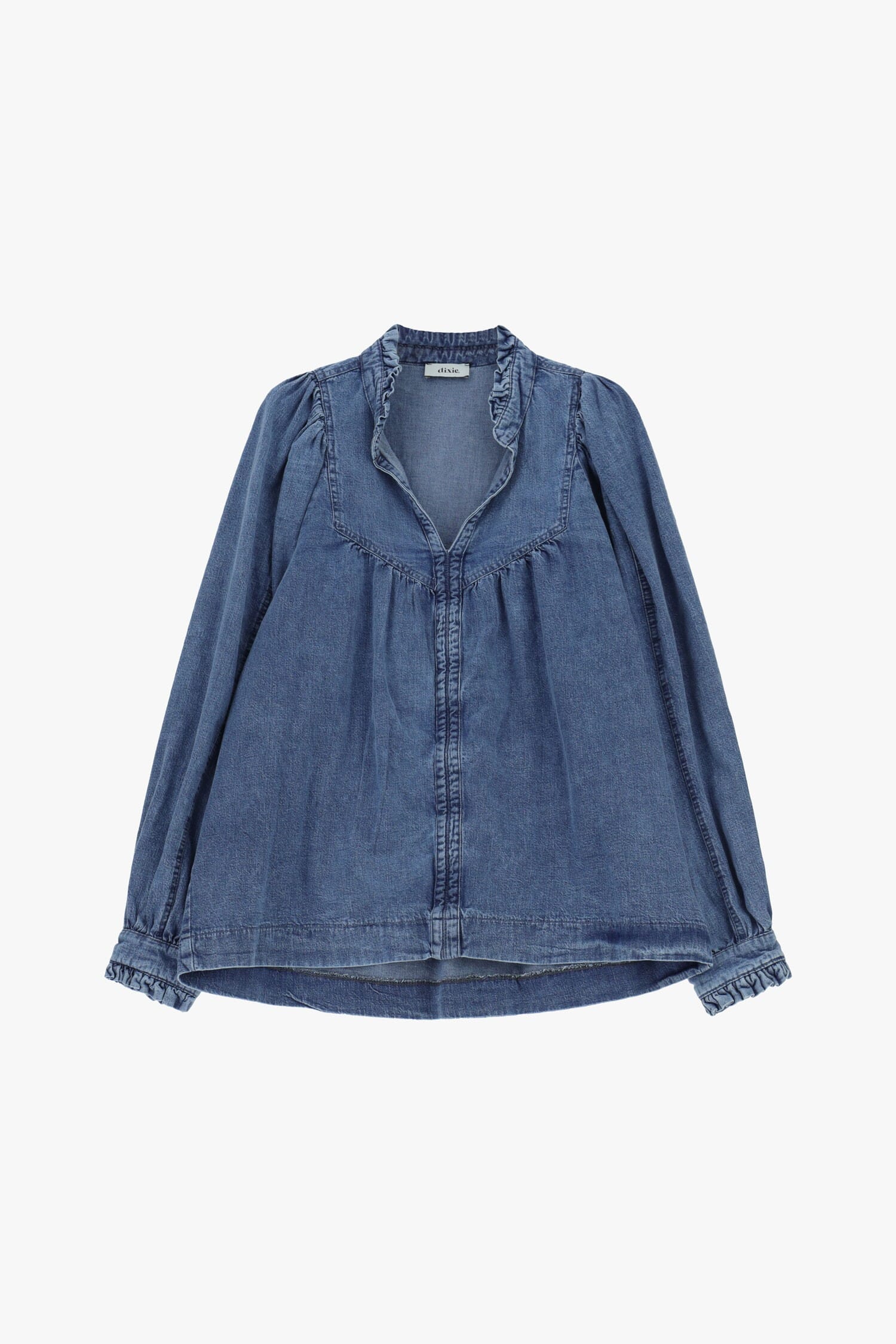 Dixie Long-Sleeved V-neck Wide Shirt