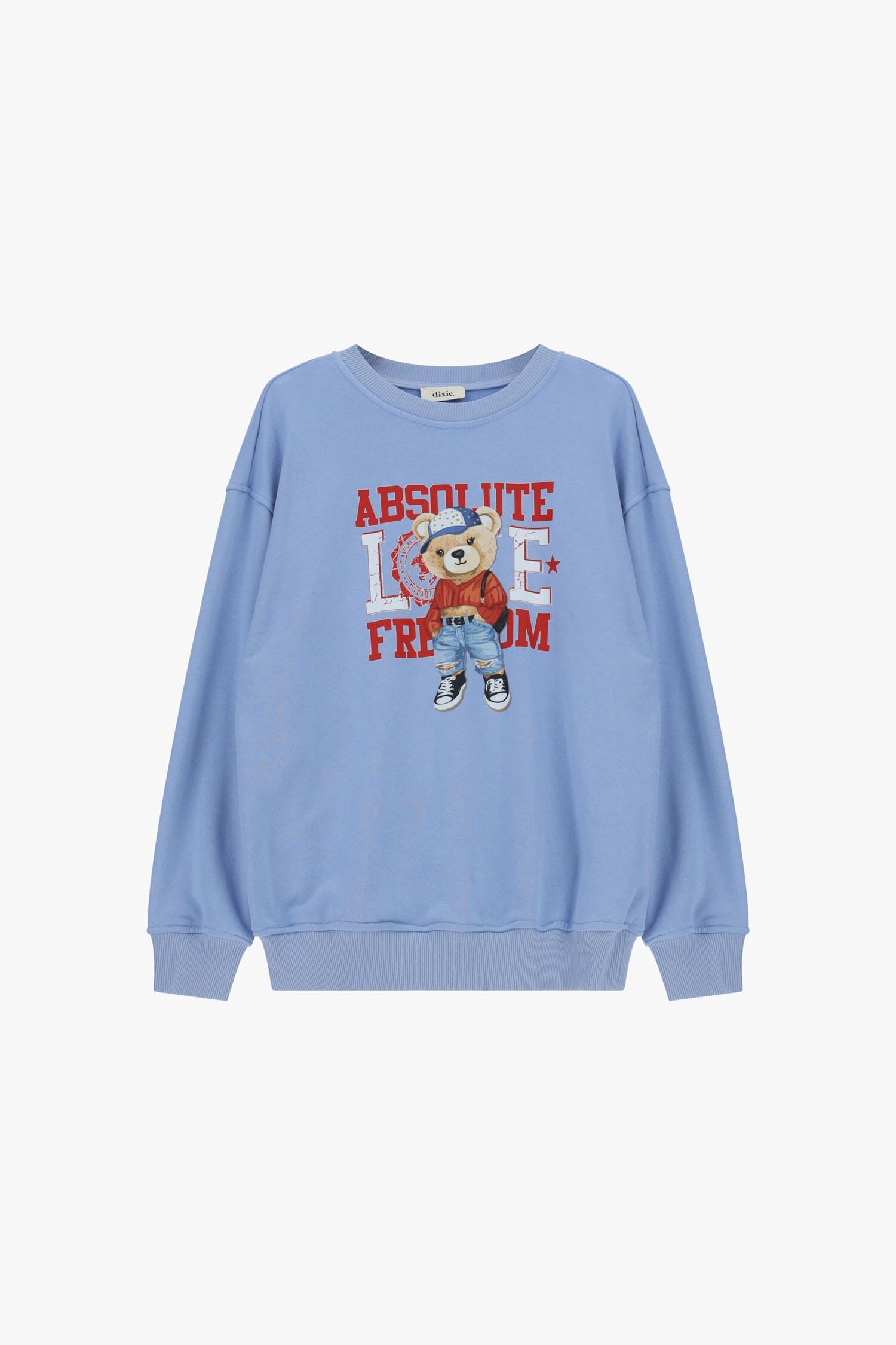 Sweatshirt Crew-neck with bear print and Dixie lettering