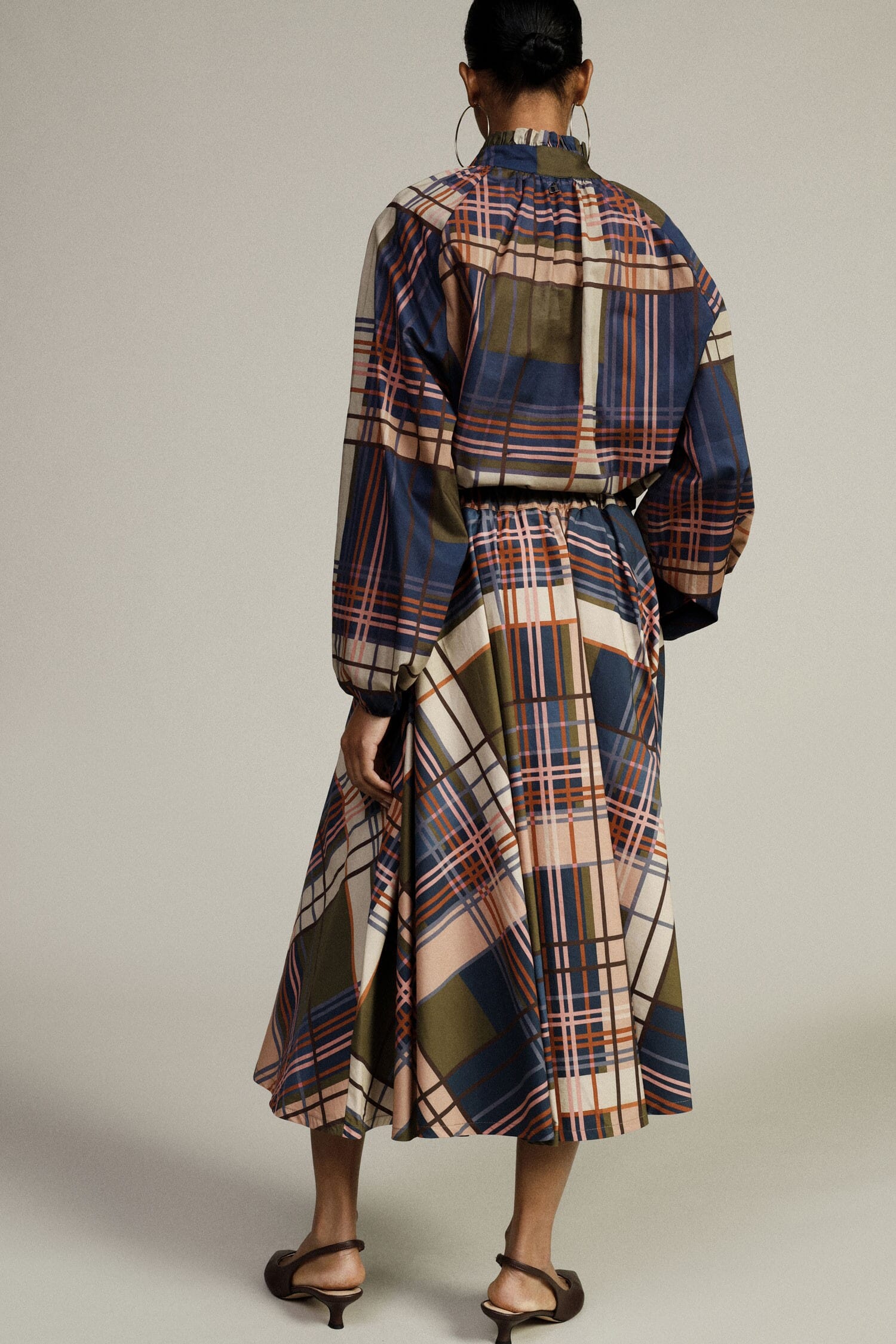 Long High Waisted Skirt With Dixie Check Pattern