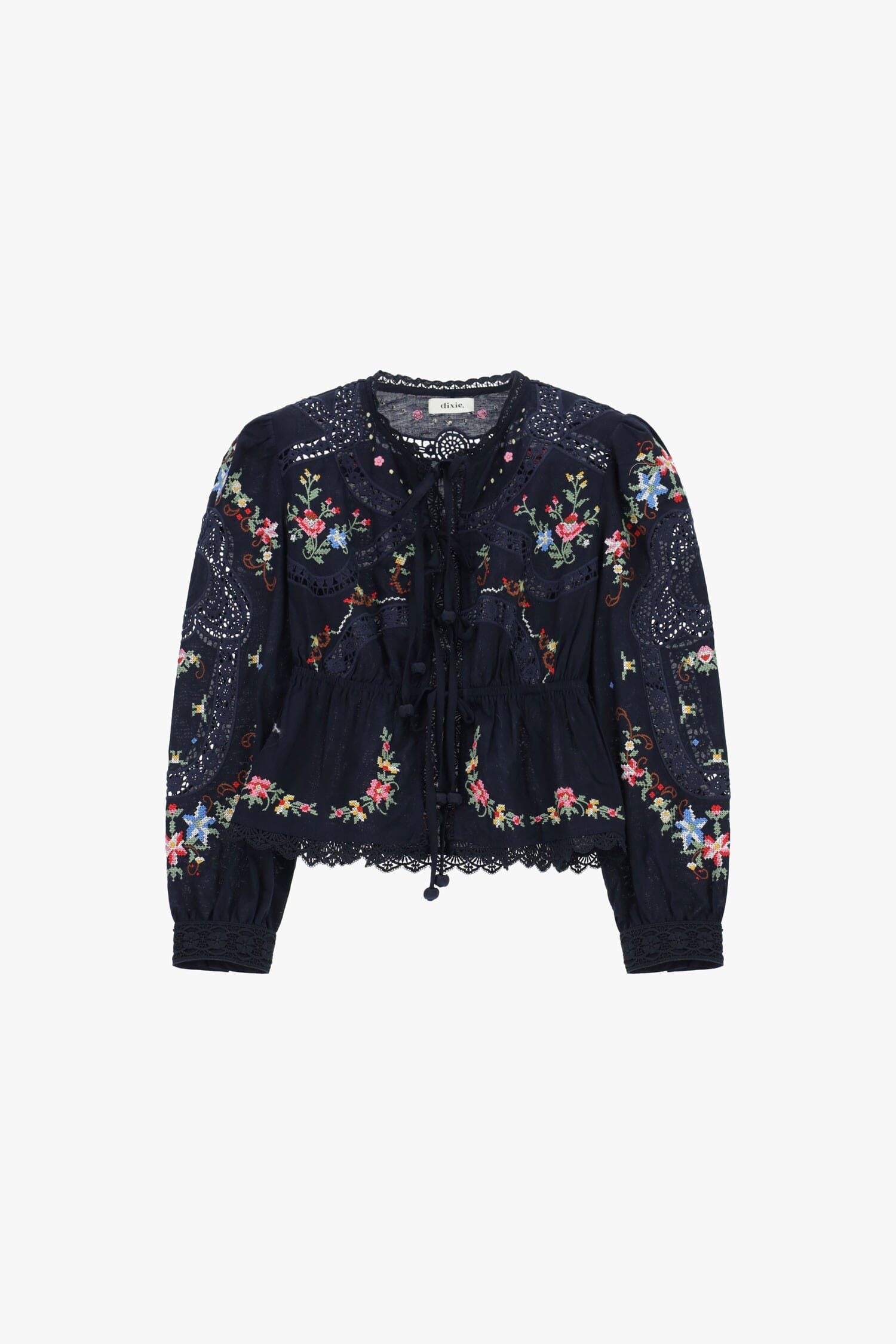 Veste chemise avec broderie florale et détails perforés Dixie