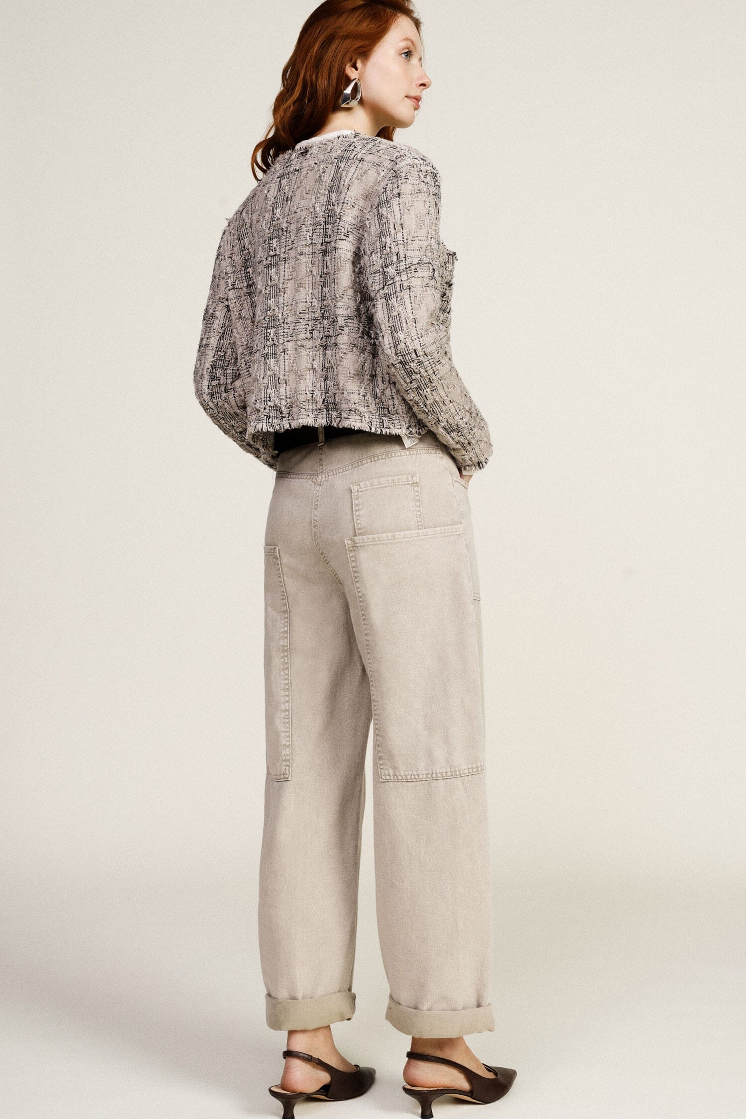 Pantaloni Palazzo A Vita Alta Con Tasche Applicate Dixie