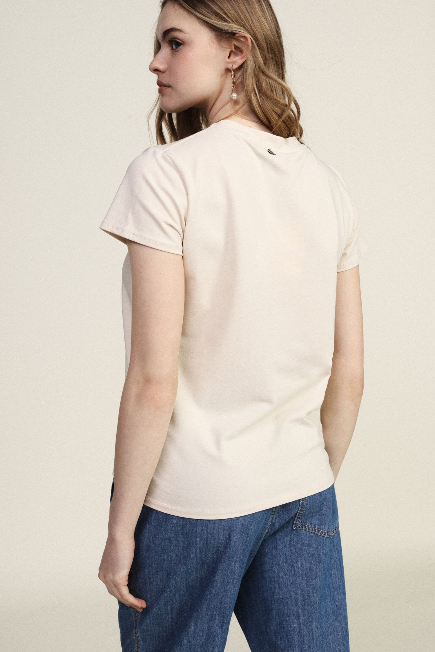 Front Print T-Shirt With Jewel Appliqués Dixie