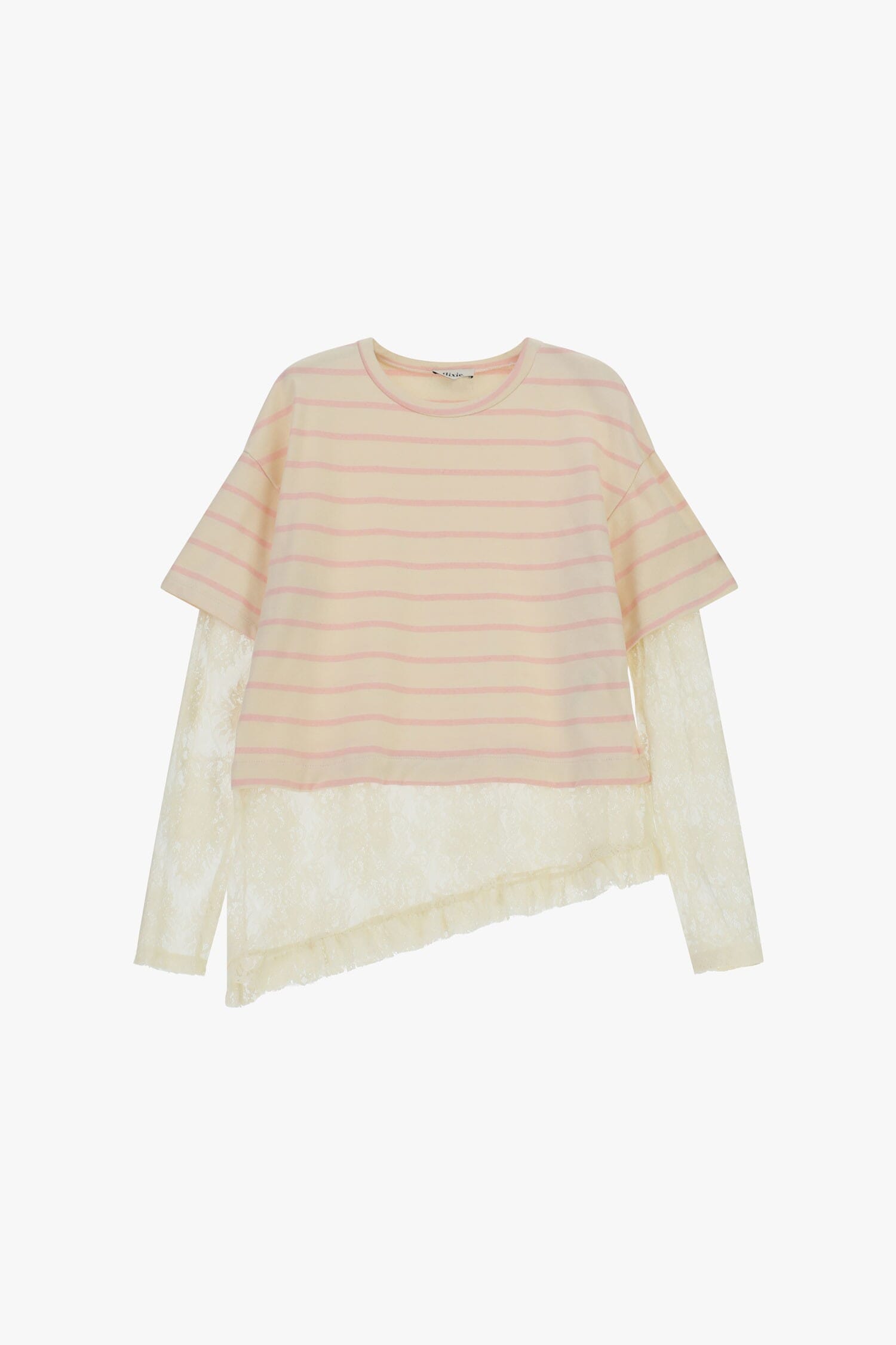 Top rayé avec manches et bas en dentelle Dixie