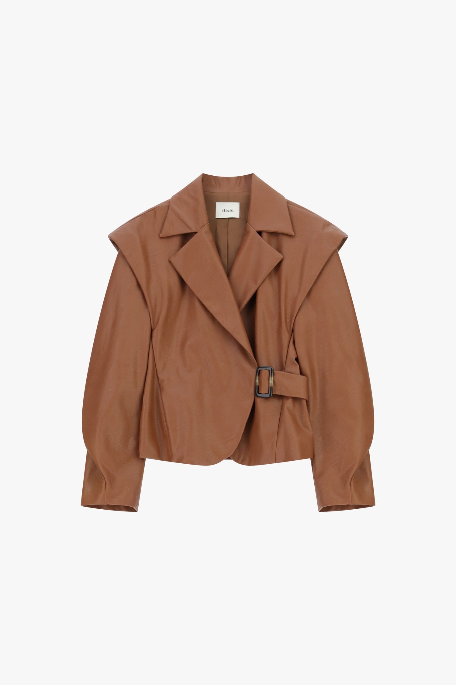 Giacca In Ecopelle Con Spalle Strutturate E Cintura Dixie