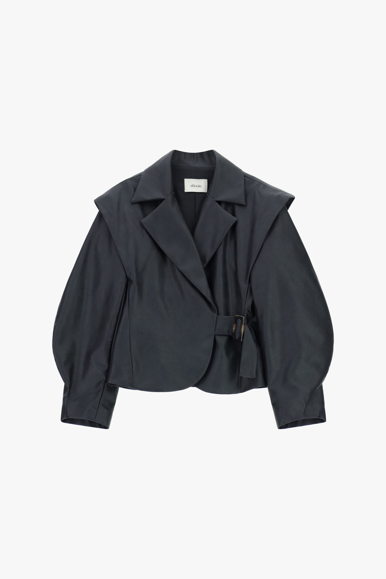 Giacca In Ecopelle Con Spalle Strutturate E Cintura Dixie