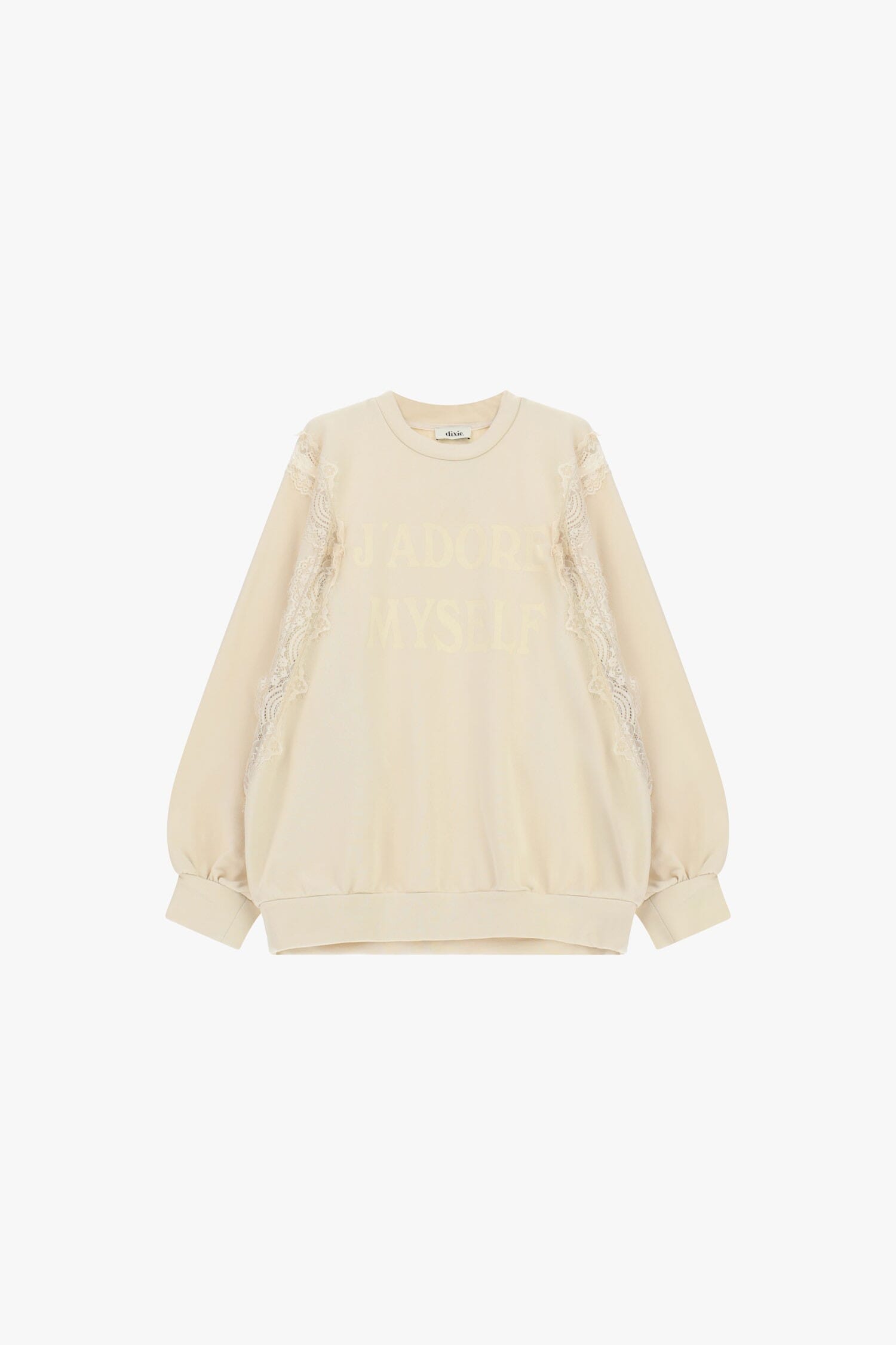 Crew-neck sweatshirt with lace detailing and Dixie front lettering